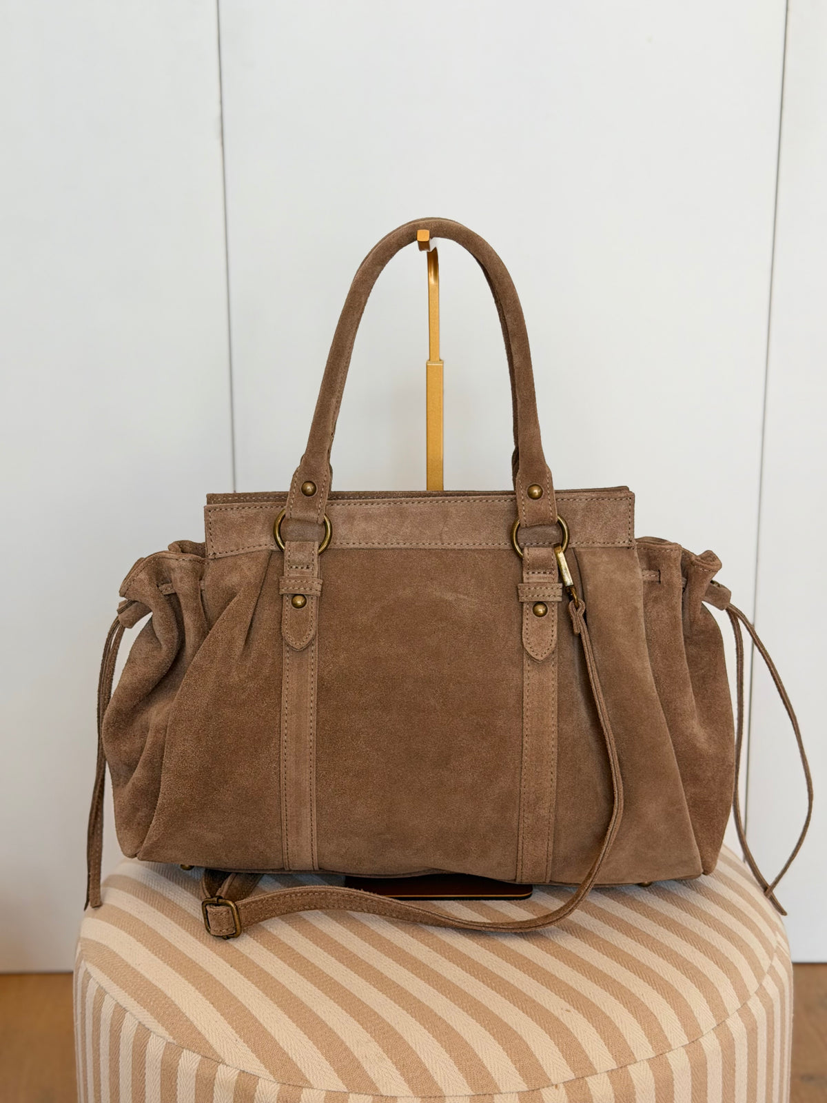 Sac cabas XL en cuir daim • PARKER Taupe