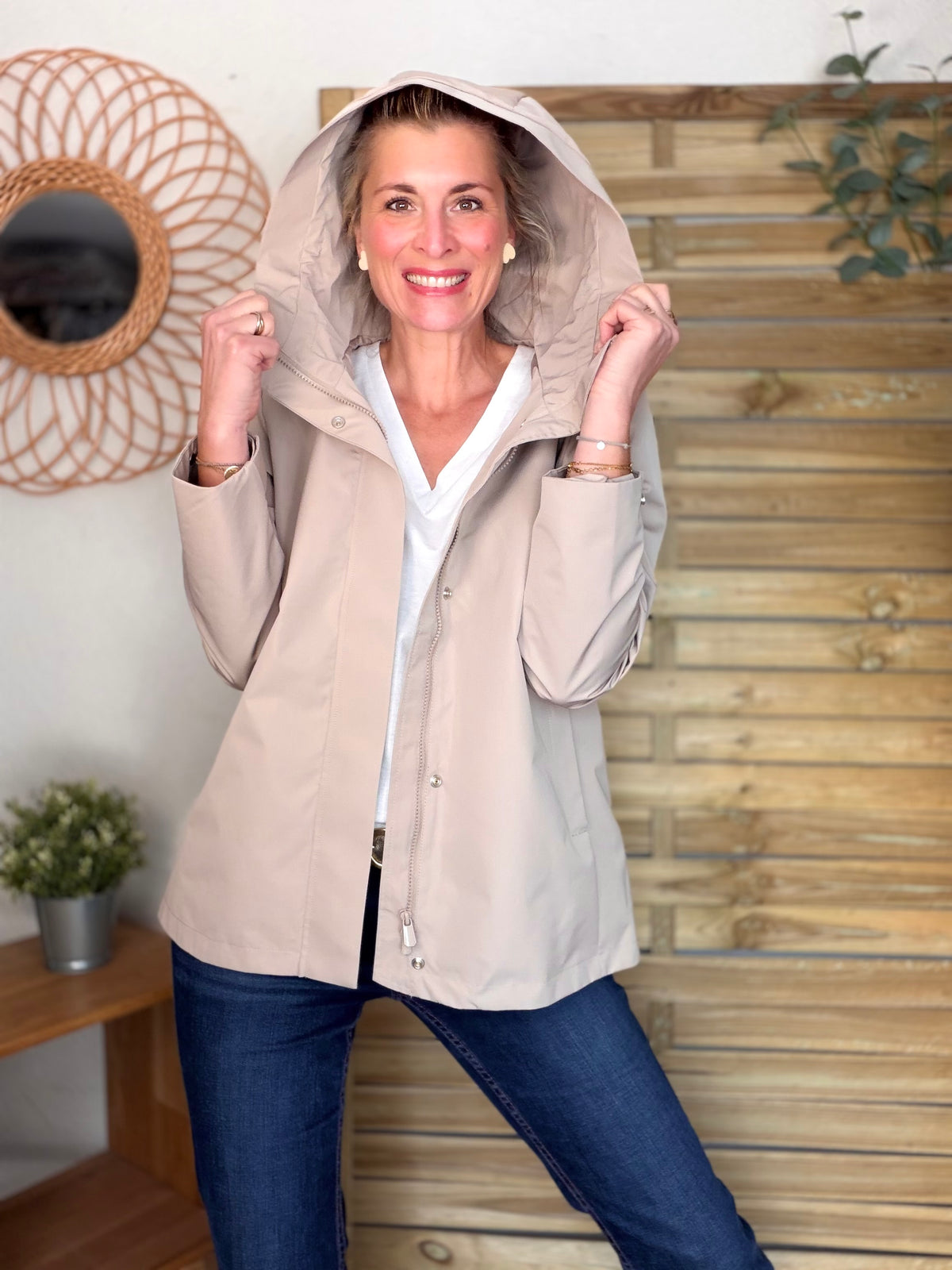 LAURA JO - Imperméable LAURENCE mi-long - Beige • DÉSTOCKAGE