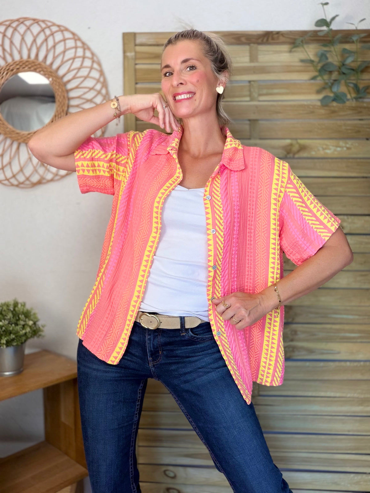 Chemise rayée en gaze de coton ROSIBEL - FIN DE SÉRIE