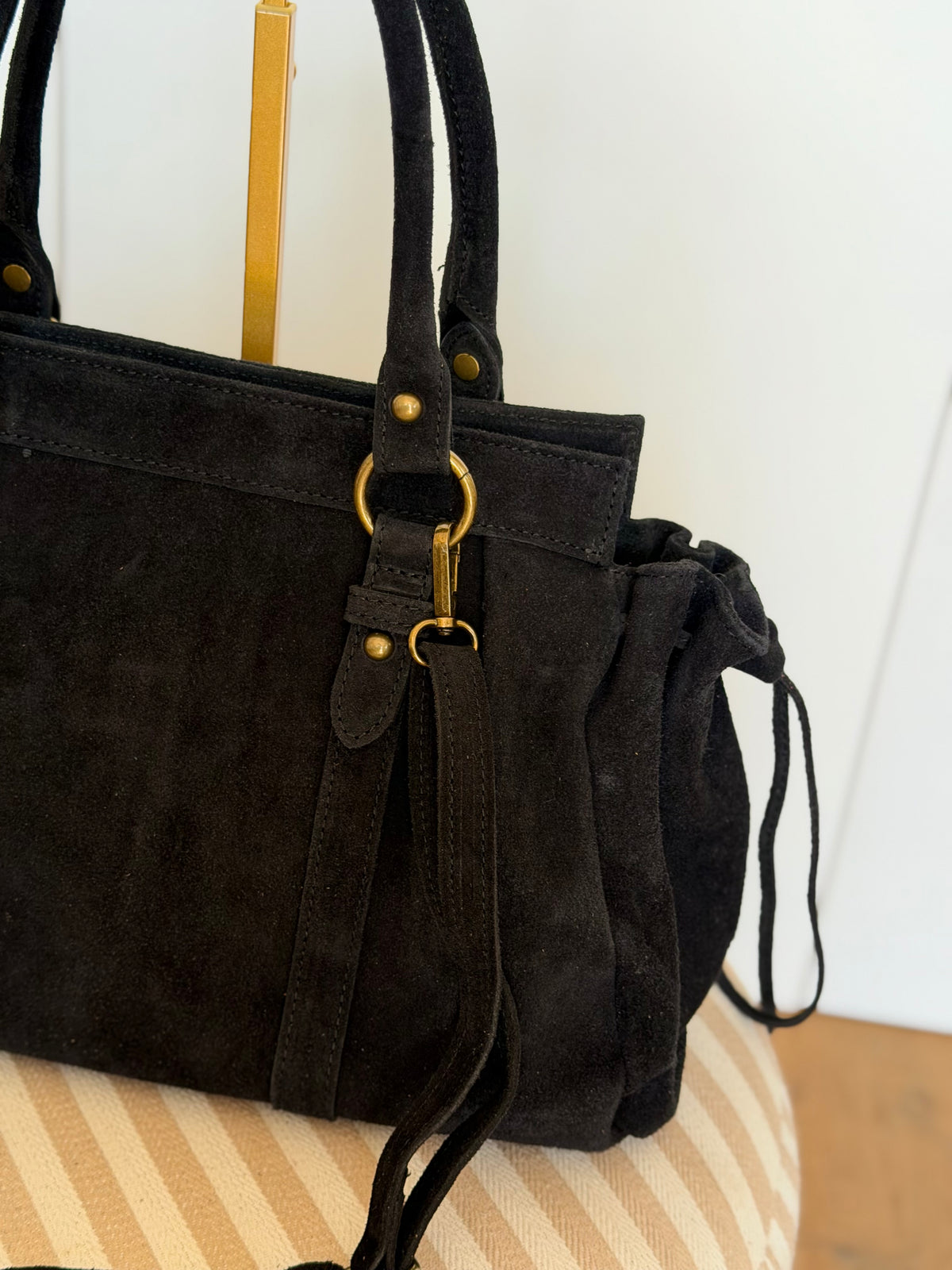 Sac cabas XL en cuir daim • PARKER Noir