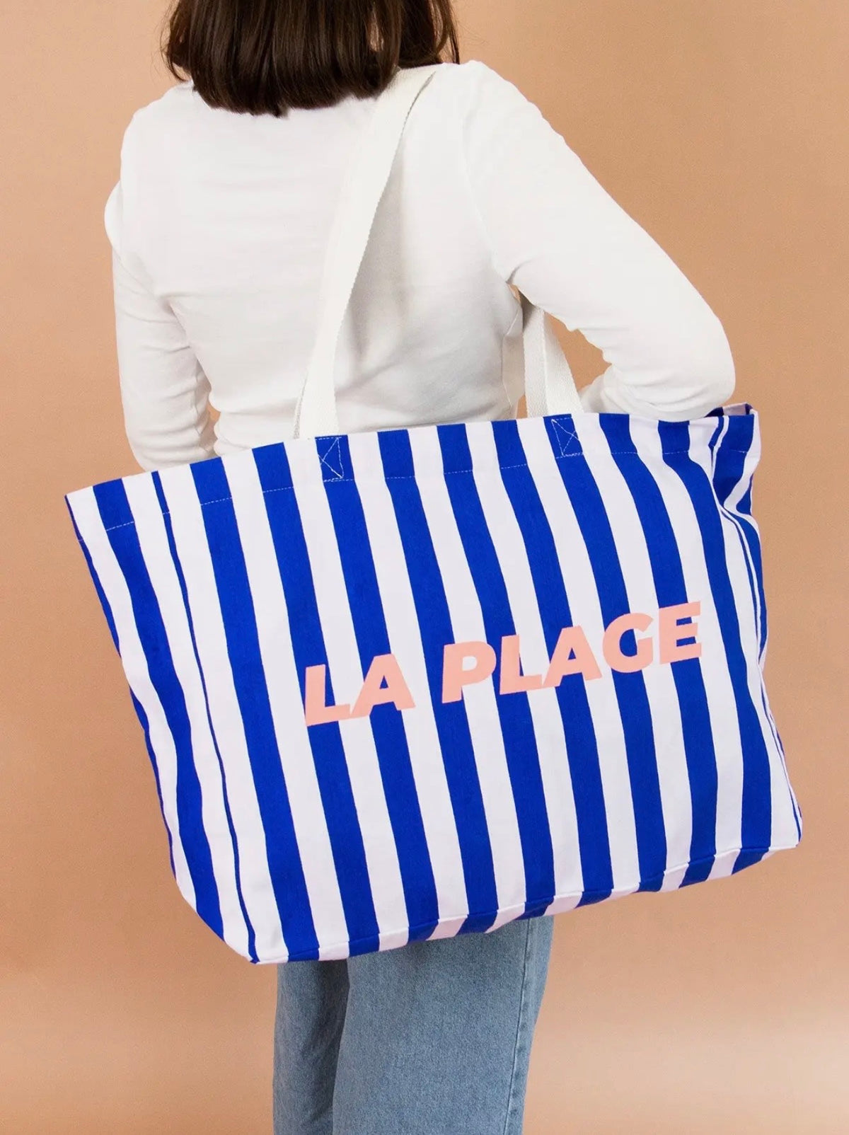 Sac week end rayé LA PLAGE - FAMILY IMPACT STORIES