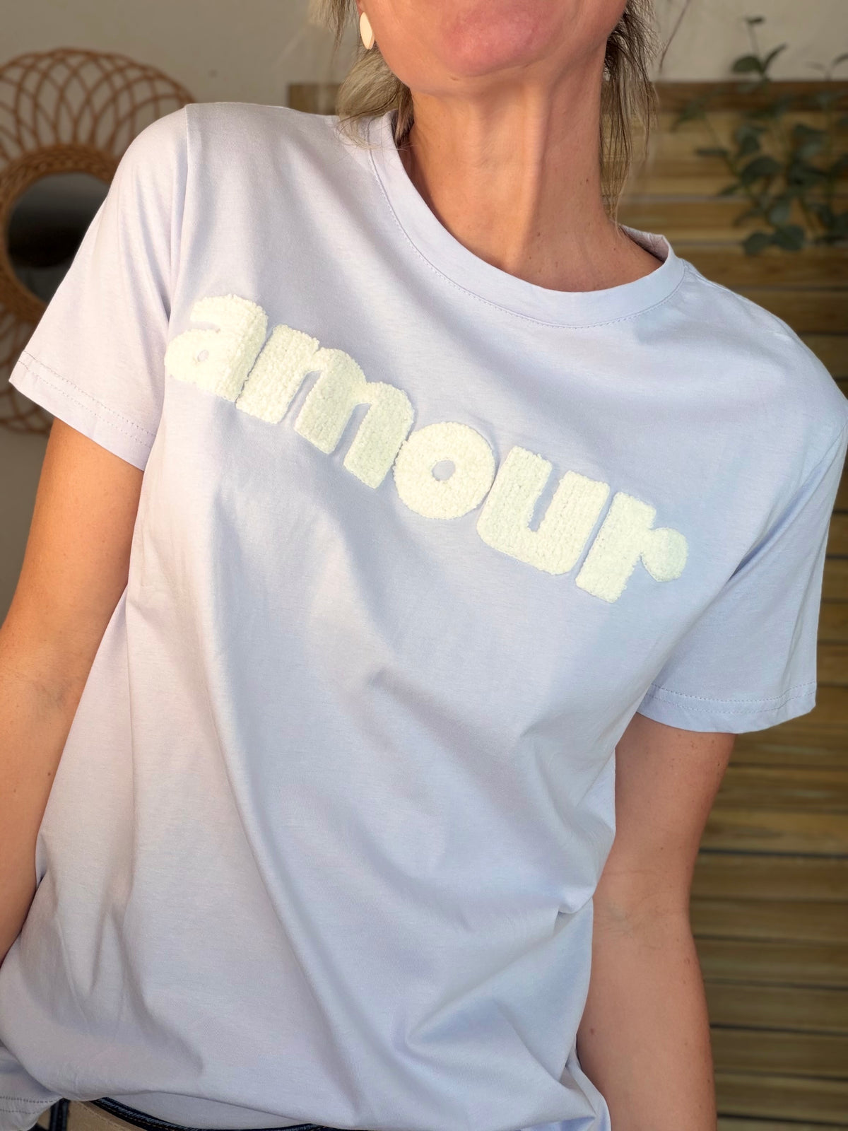 Tee shirt amour MAÏA Bleu ciel - FIN DE SÉRIE