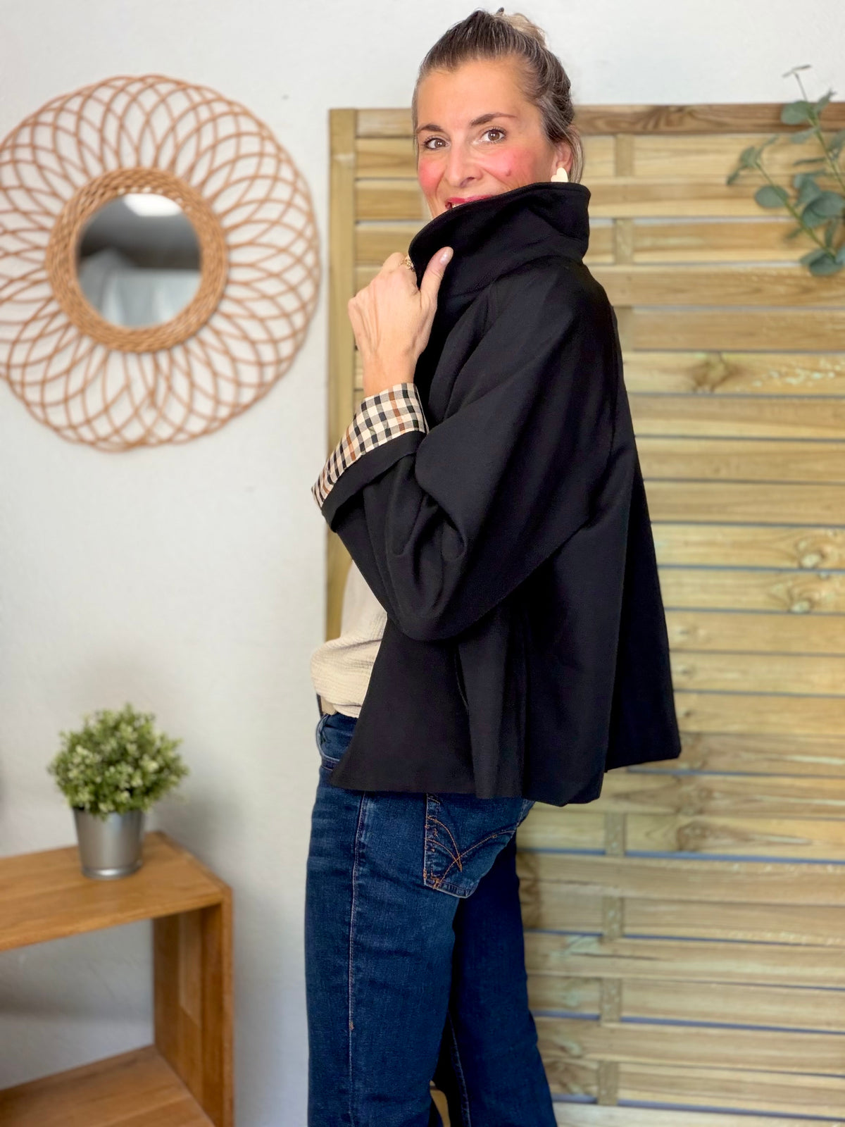 ⚡️ ARRIVAGE • Veste Trench, doublure à carreaux DANA Noir