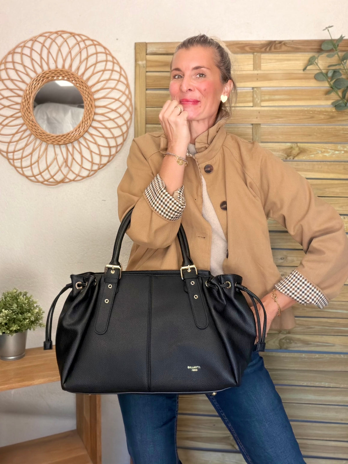 Sac cabas XL simili cuir CLÉA Noir