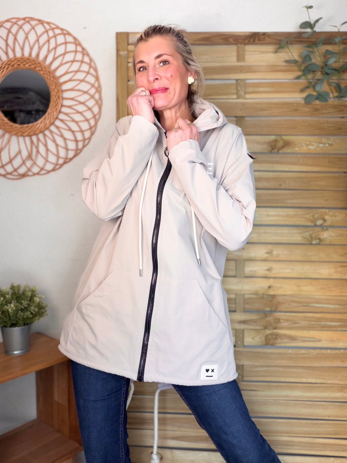 Veste Coupe vent long LESLIE - Beige - FIN DE SÉRIE