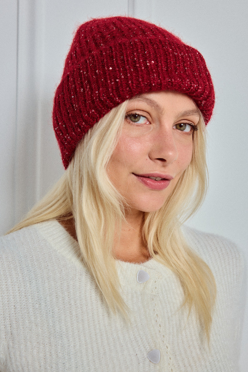 Bonnet en laine avec sequins ÉLOI - FIN DE SÉRIE