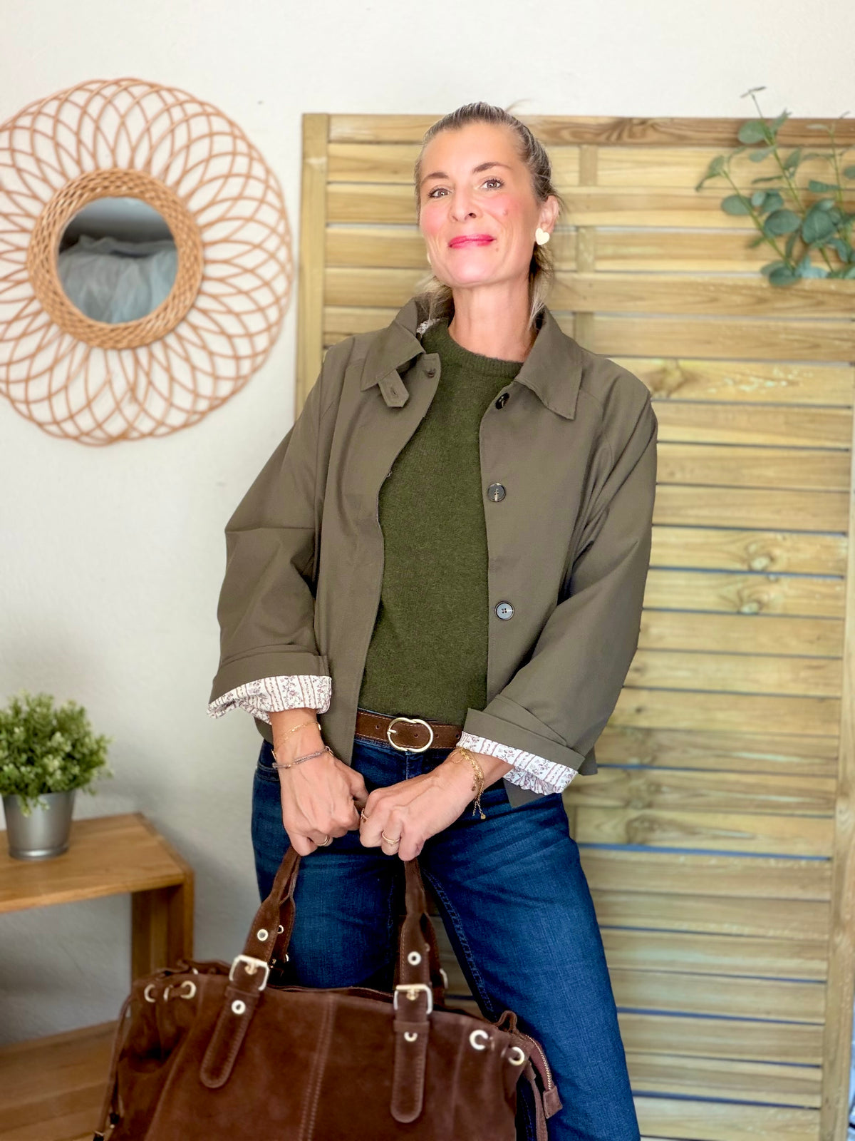 Sac cabas XL en cuir daim • JASPER Café
