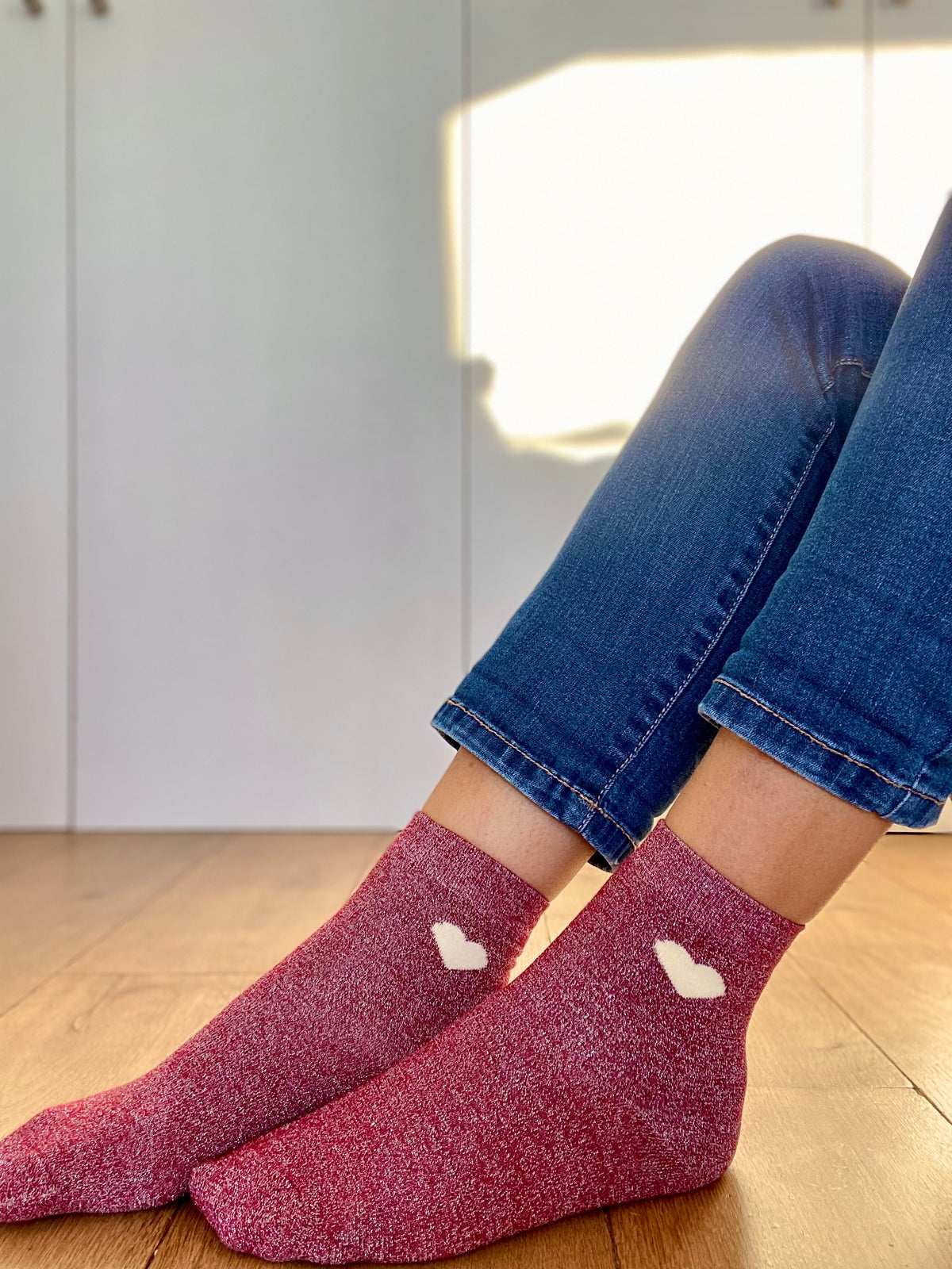 Chaussettes scintillantes glitter ZAHO - Coeur ❤️💛 FIN DE SÉRIE