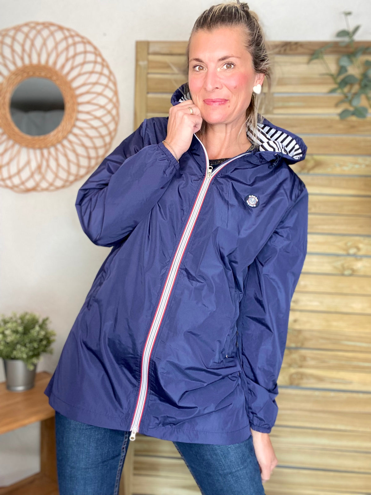 Imperméable doublé unisexe CÉLESTE - LE PETIT BRETON - Bleu Marine (taille petit) - FIN DE SÉRIE