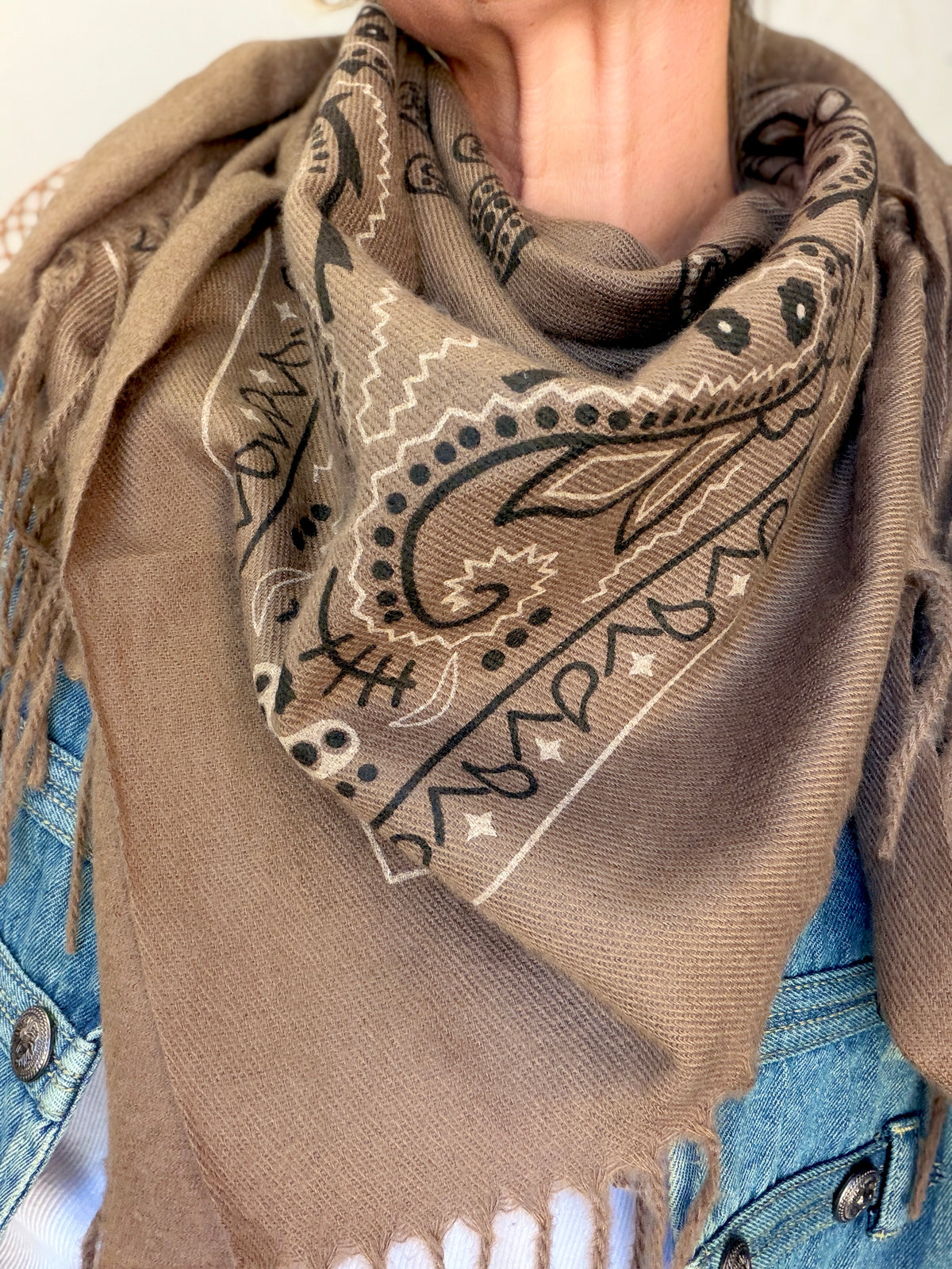 Écharpe Bandana Taupe