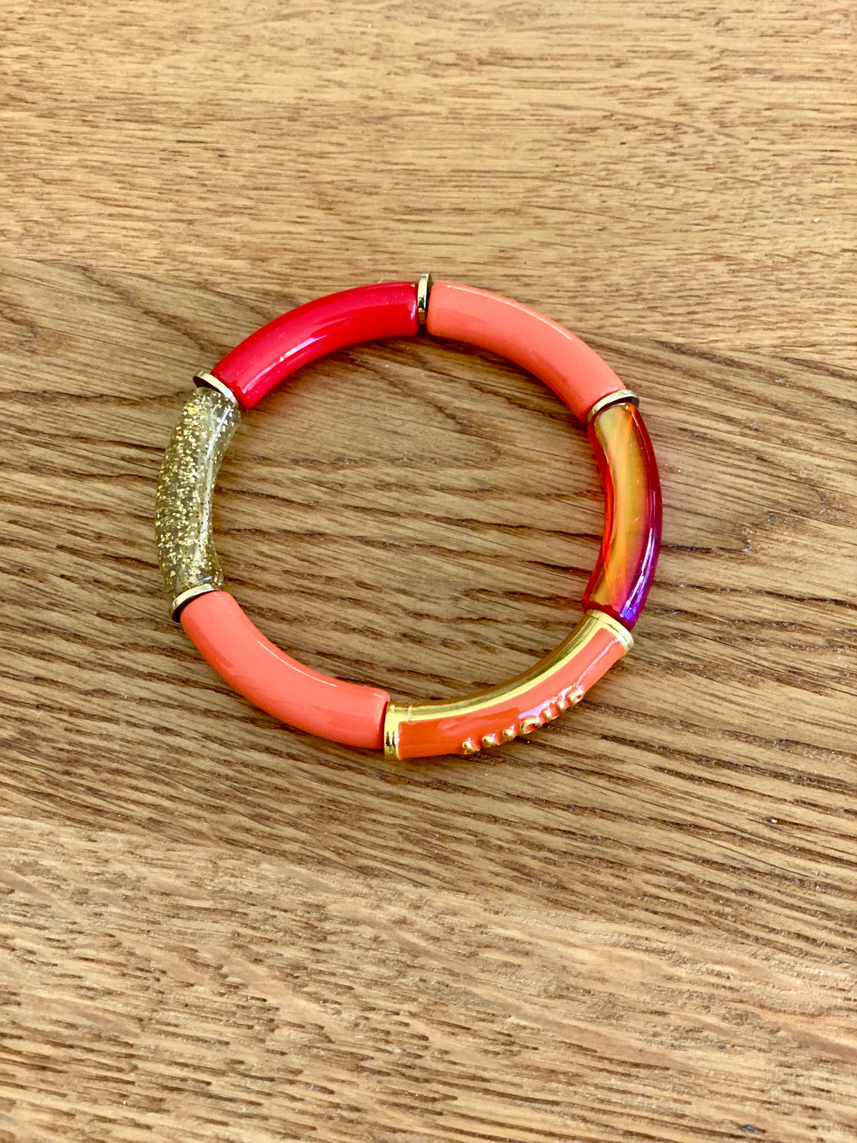 Bracelet élastique en résine multicolore Amour - ELLA (12 coloris au choix)