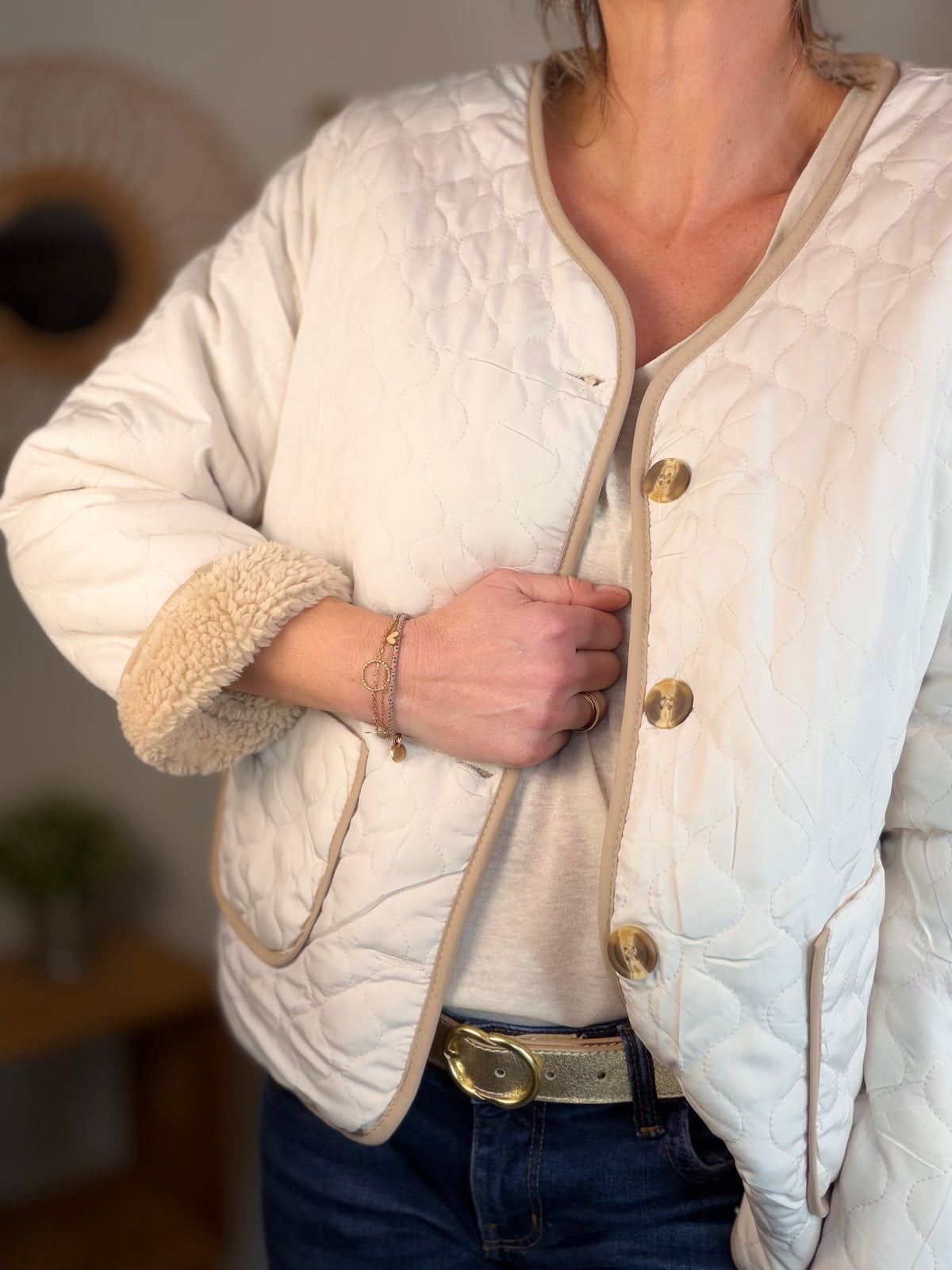 ⚡️ ARRIVAGE - Veste matelassée réversible Sherpa NOÉMIE Beige