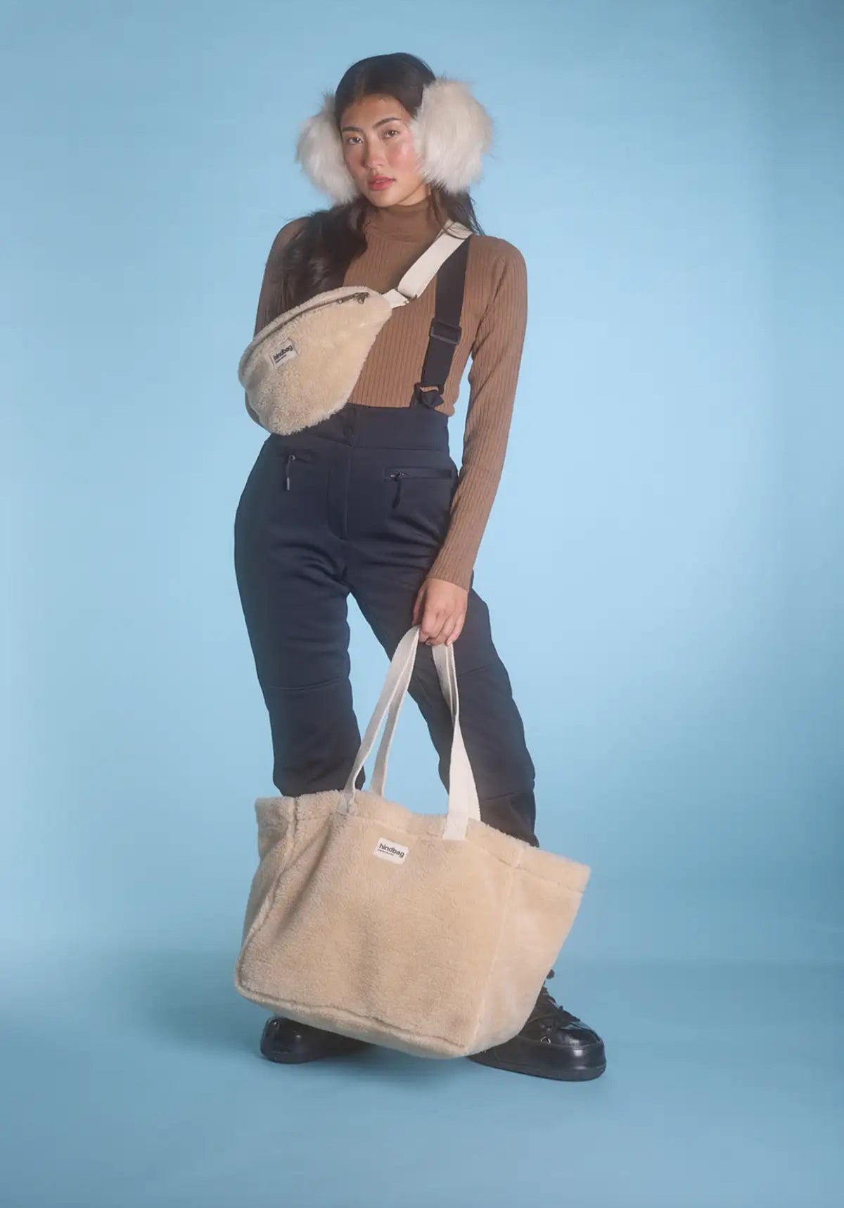HINDBAG OLIVIA - Sac banane Olivia Teddy beige (moumoute)
