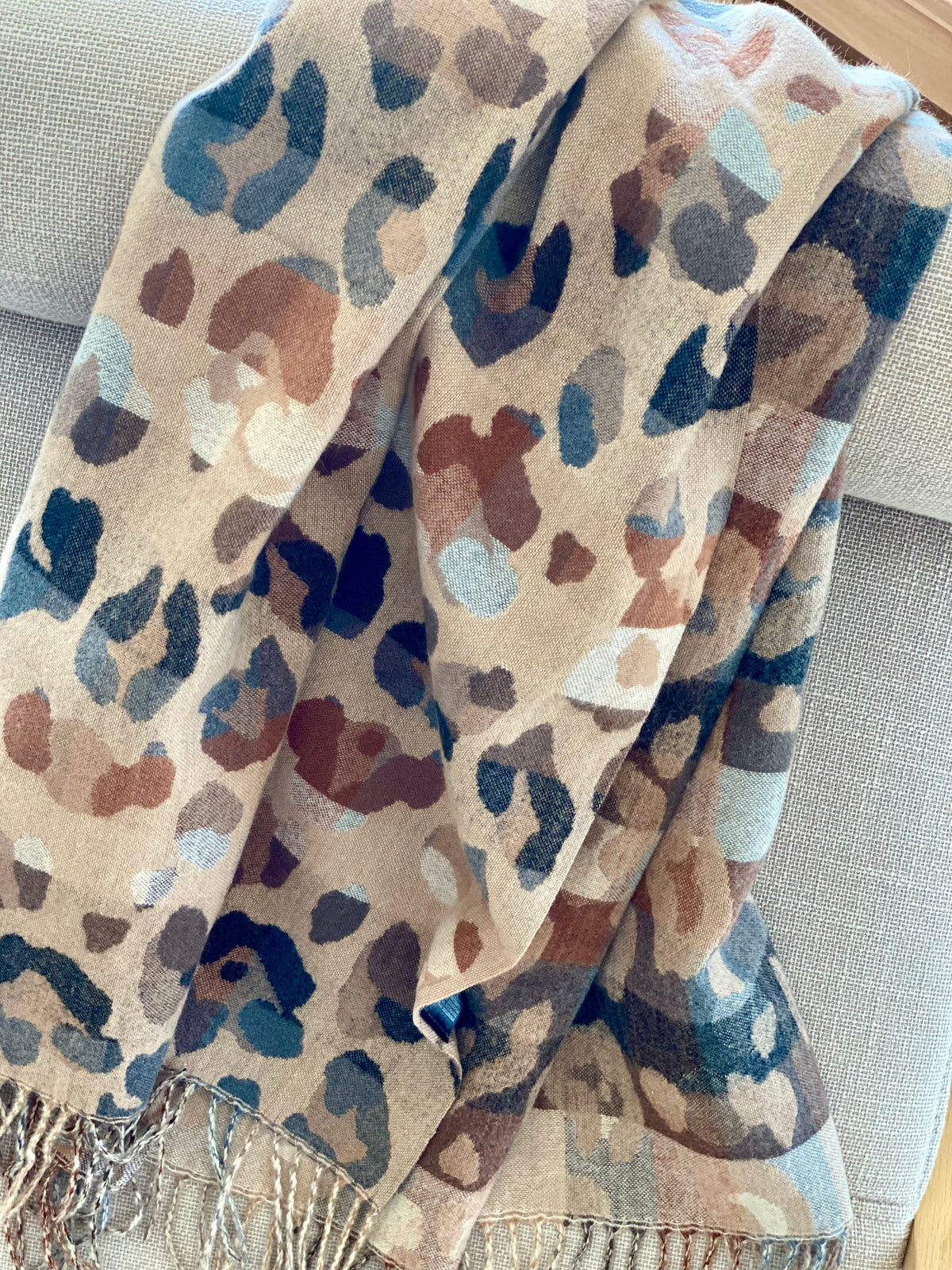Écharpe douce AGNÈS Léo multico Camel 🐆