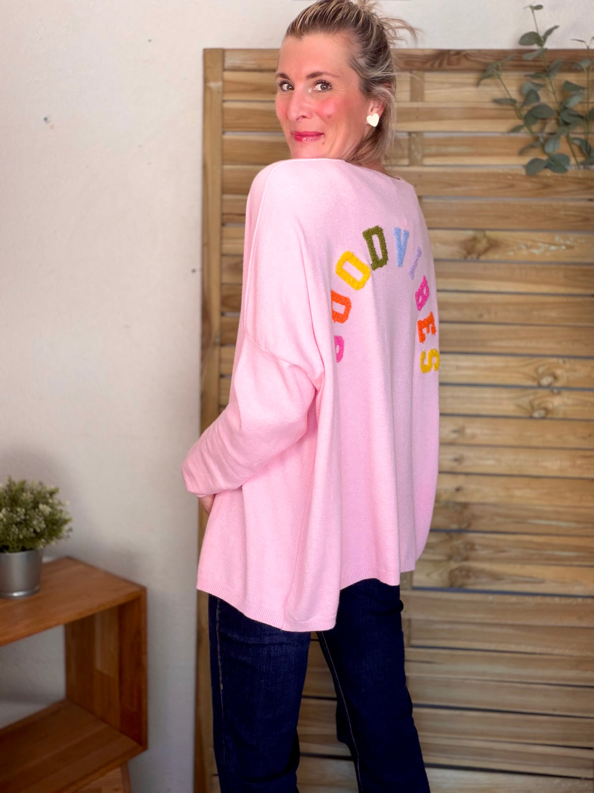 Gilet GOOD VIBES rose - AVIDA - FIN DE SÉRIE