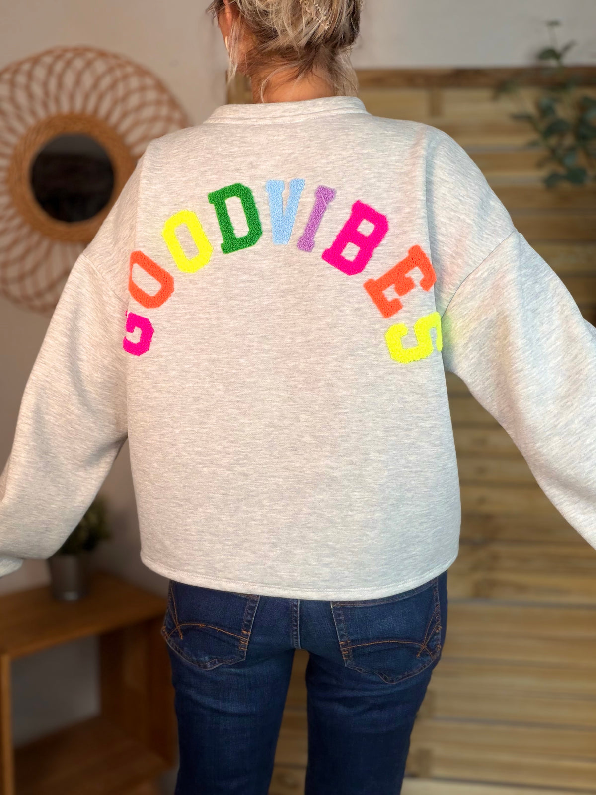 Sweat molleton oversized GOOD VIBES - MIKA