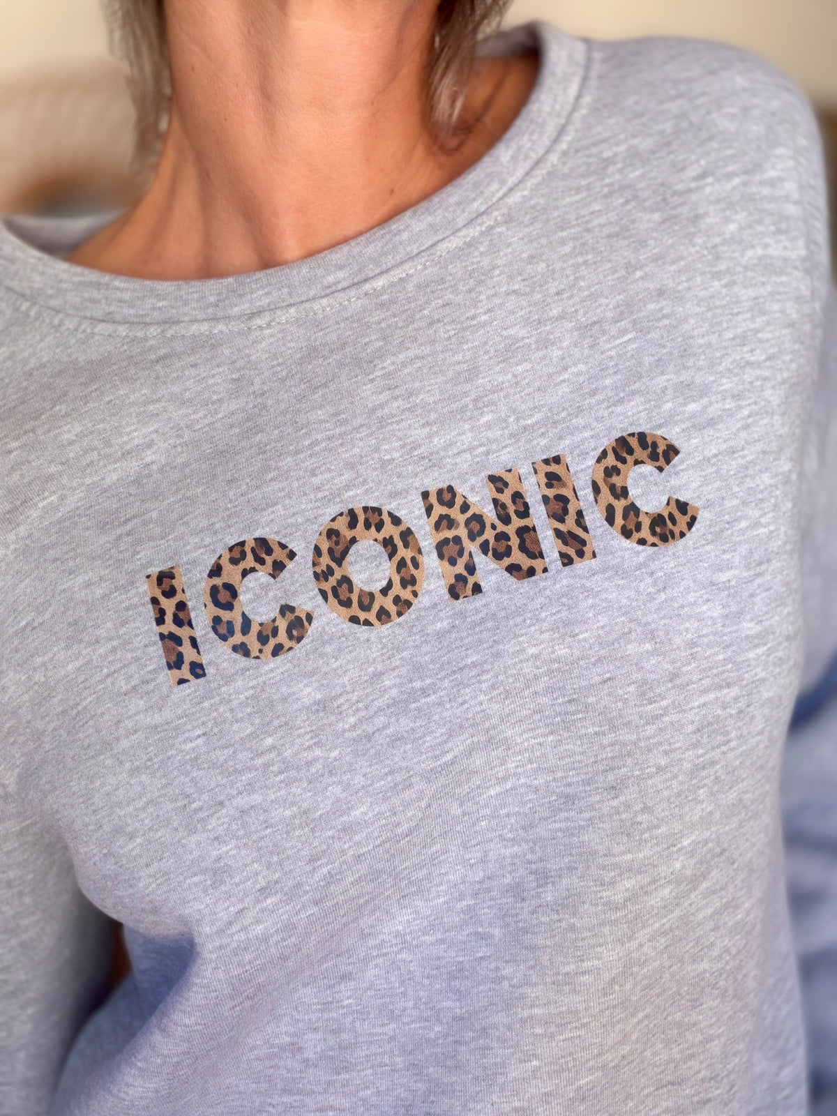 Sweat ICONIC Léo molleton ISALINE - Gris