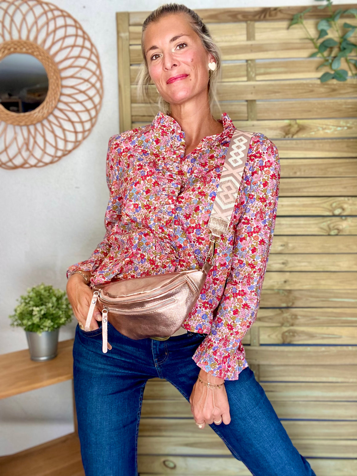Chemise imprimé Liberty, col victorien volanté YSÉE - FIN DE SÉRIE