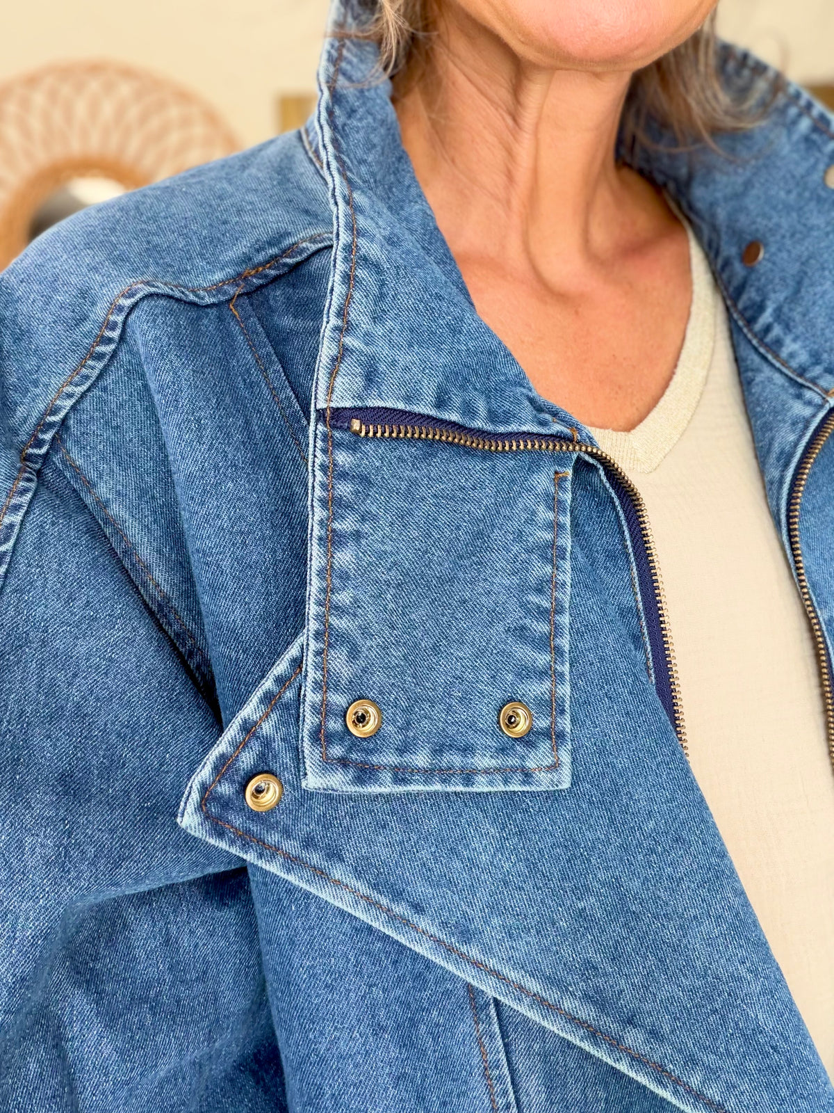 ⚡️ ARRIVAGE • Veste en jean oversized col montant ARIANE