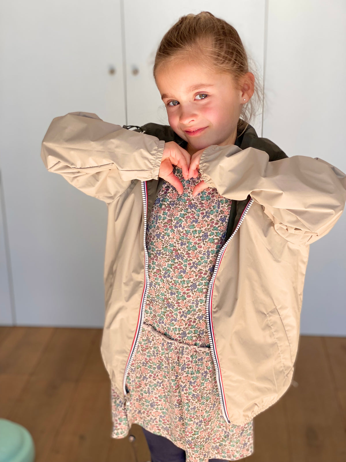 LAURA JO - Imperméable réversible léger GARANCE KIDS enfant (mixte) - Kaki / Beige • DÉSTOCKAGE sur Taille 6 ans