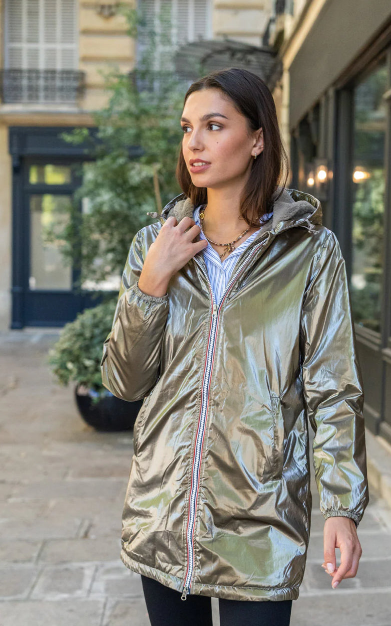 LAURA JO - Parka Imperméable LOUISE LONG fourré - Bronze