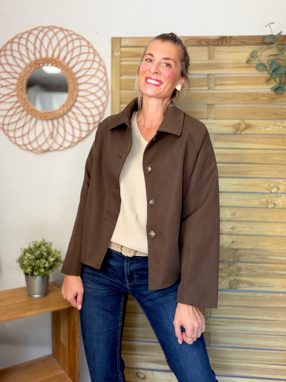 ⚡️ ARRIVAGE • Veste Trench, doublure à carreaux DANA Chocolat