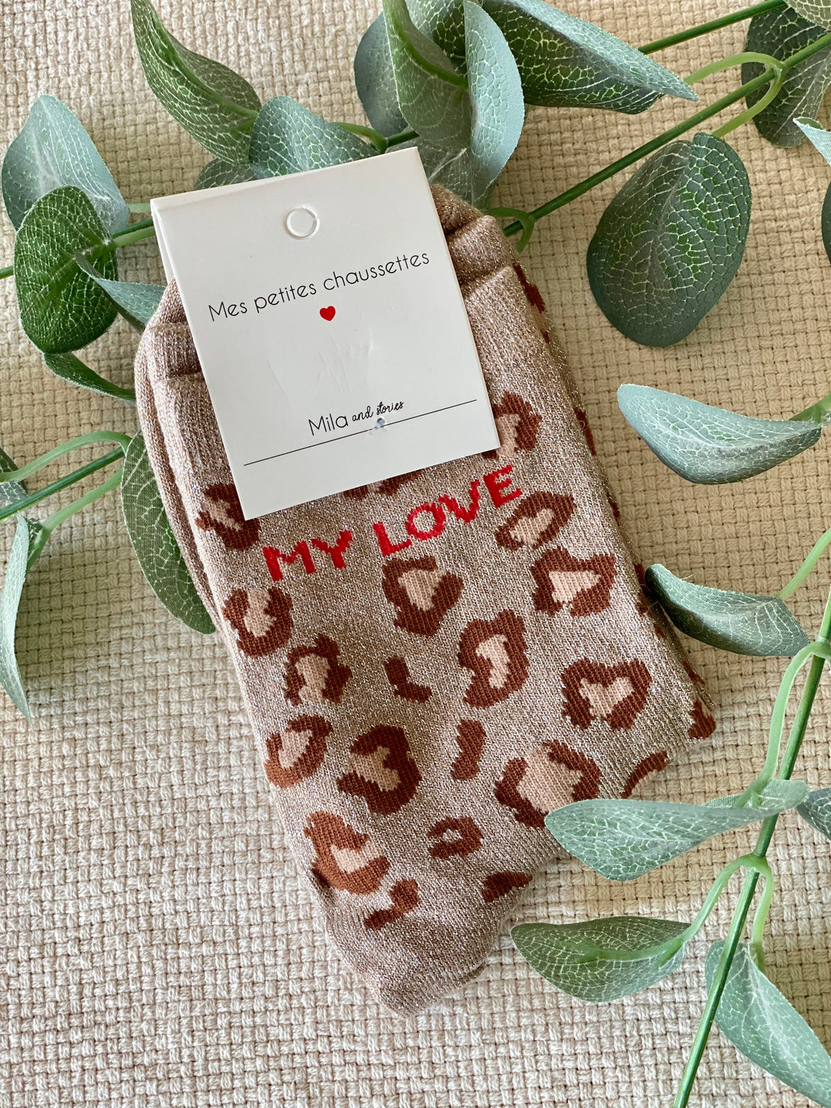Chaussettes ZORA - Léo taupe 🐆 FIN DE SÉRIE