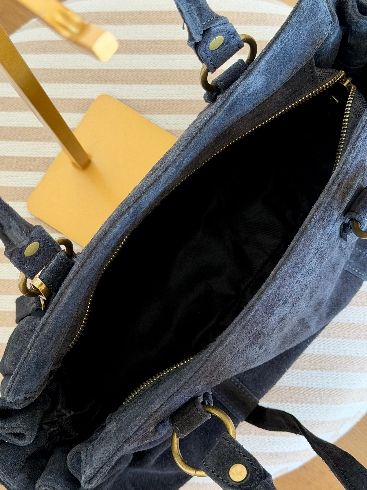 Sac cabas XL en cuir daim • PARKER Noir