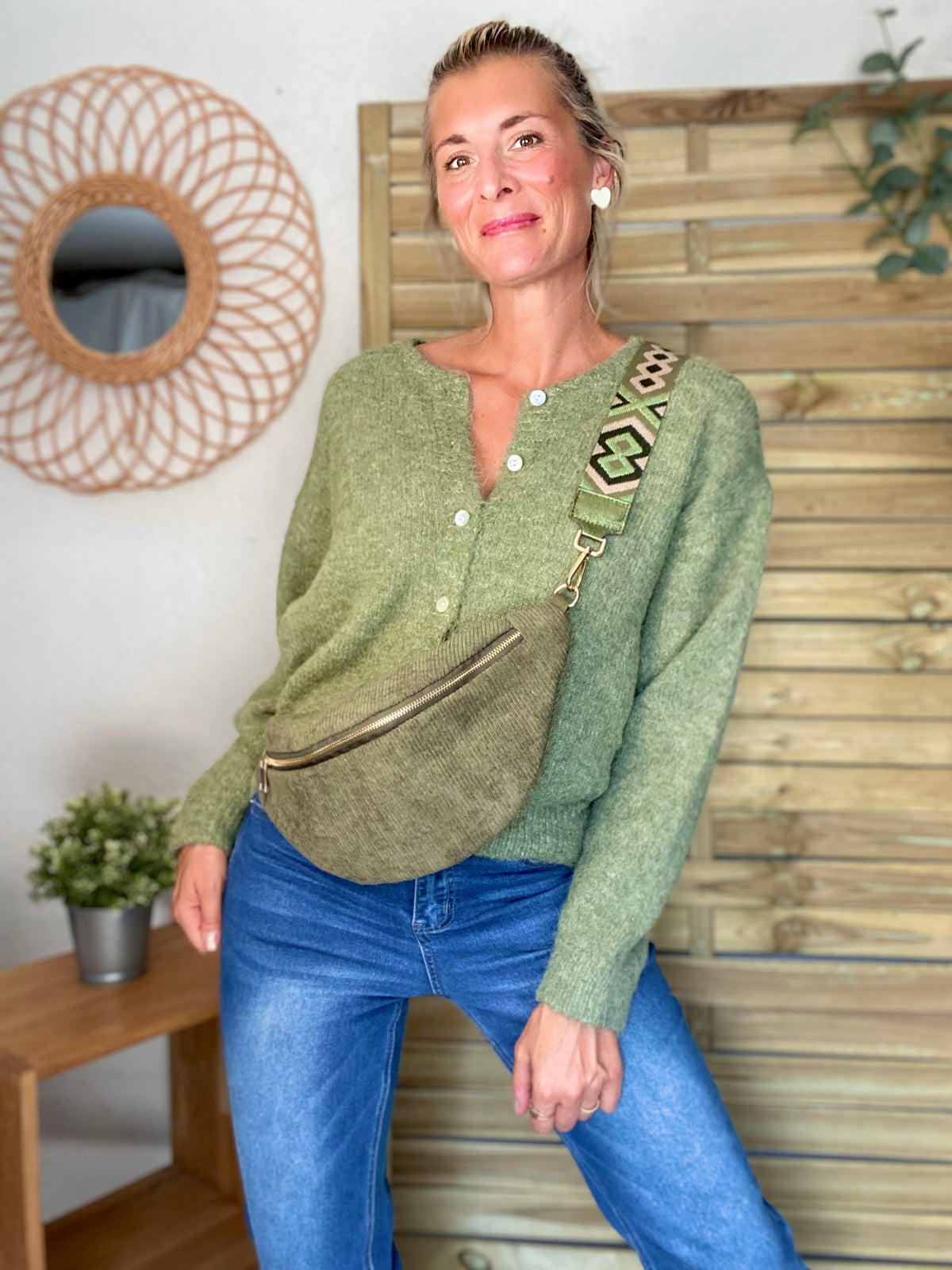 Gilet en maille MERYL - Olive