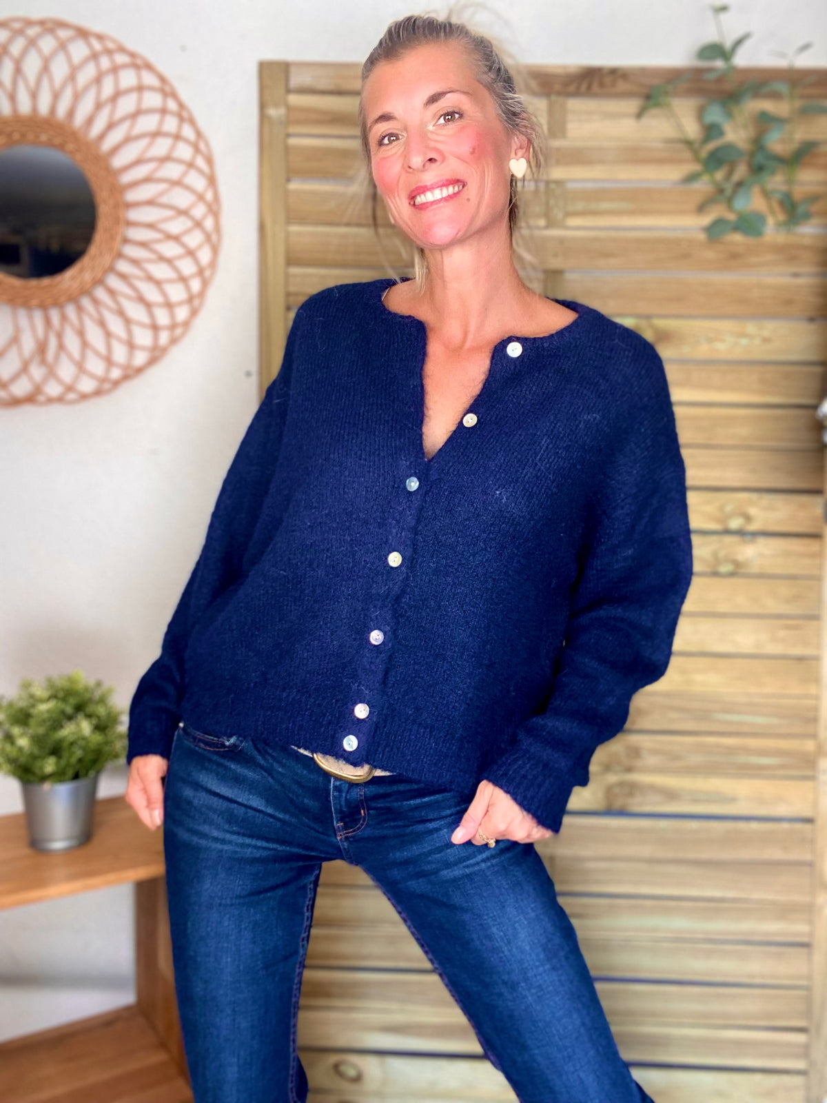 Gilet en maille MERYL - Bleu marine