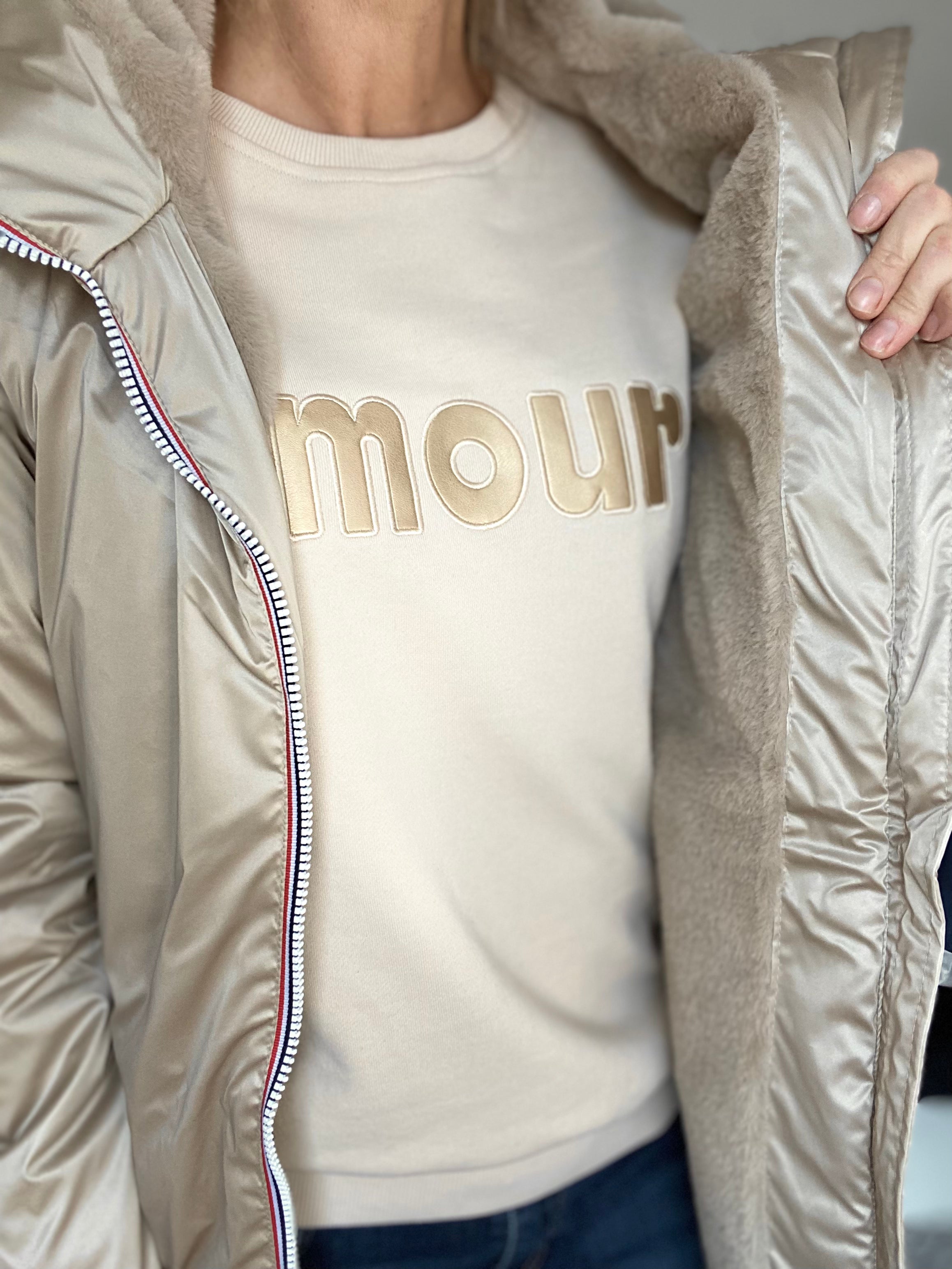LAURA JO - Parka Imperméable THELMA LONG fourrée - Sable irisé • DÉSTOCKAGE sur Tailles S et 4XL