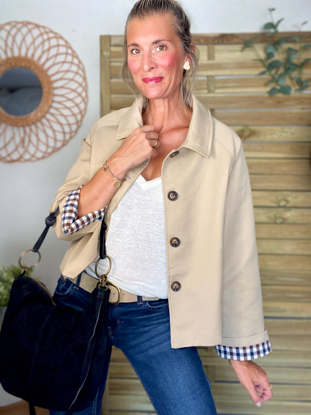Sac en cuir daim SCOTT - Noir