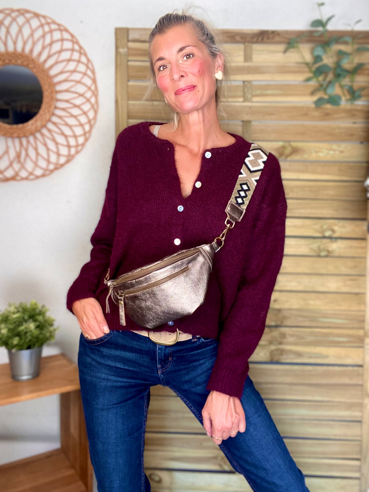 Gilet en maille SYDNEY - Bordeaux