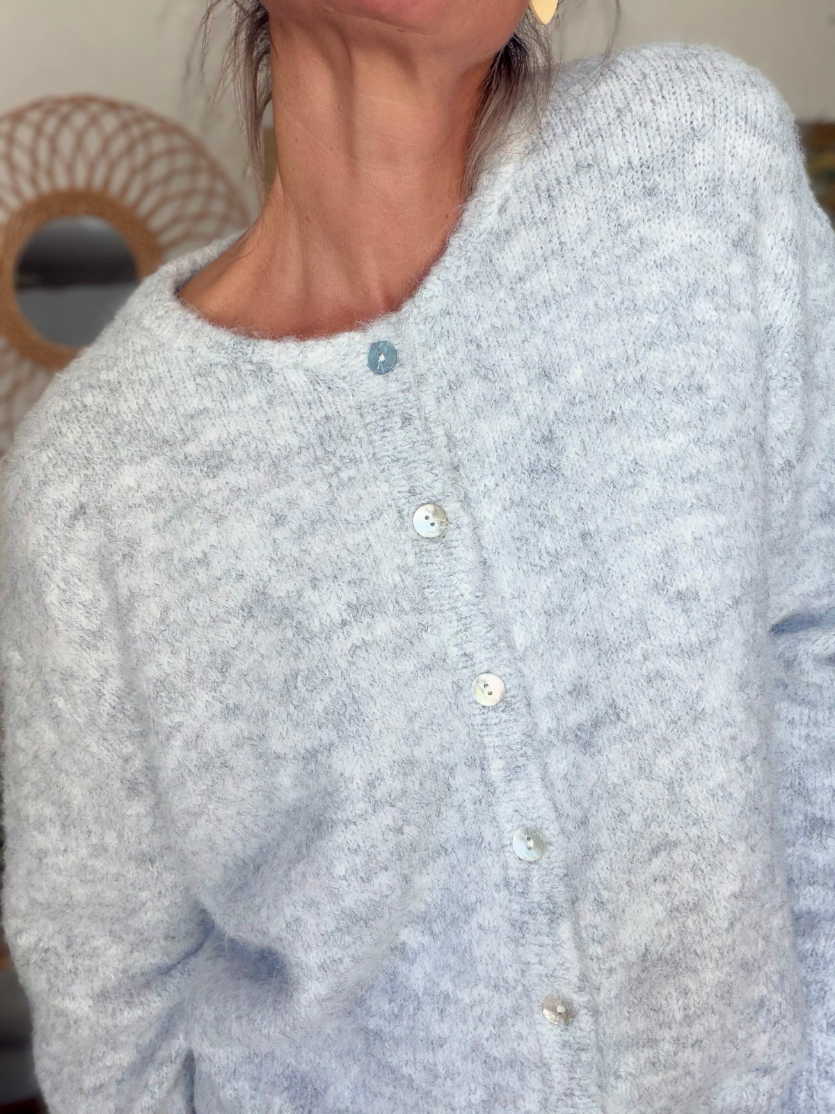 Gilet en maille MERYL - Gris chiné