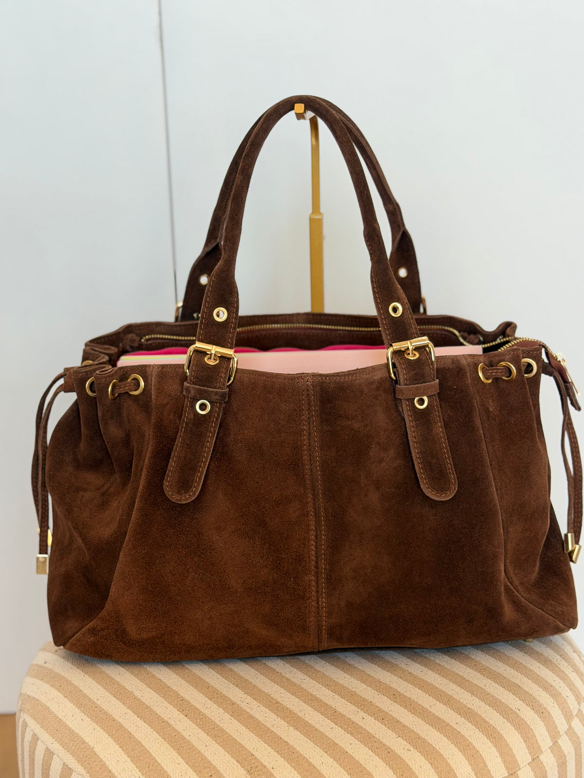 Sac cabas XL en cuir daim • JASPER Café
