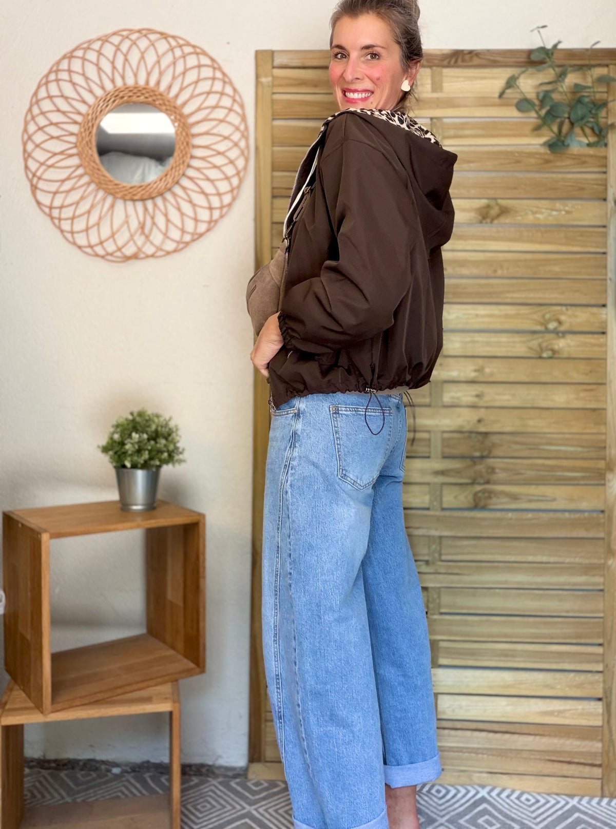 Pantalon Jean coupe barrel LÉON Bleu clair
