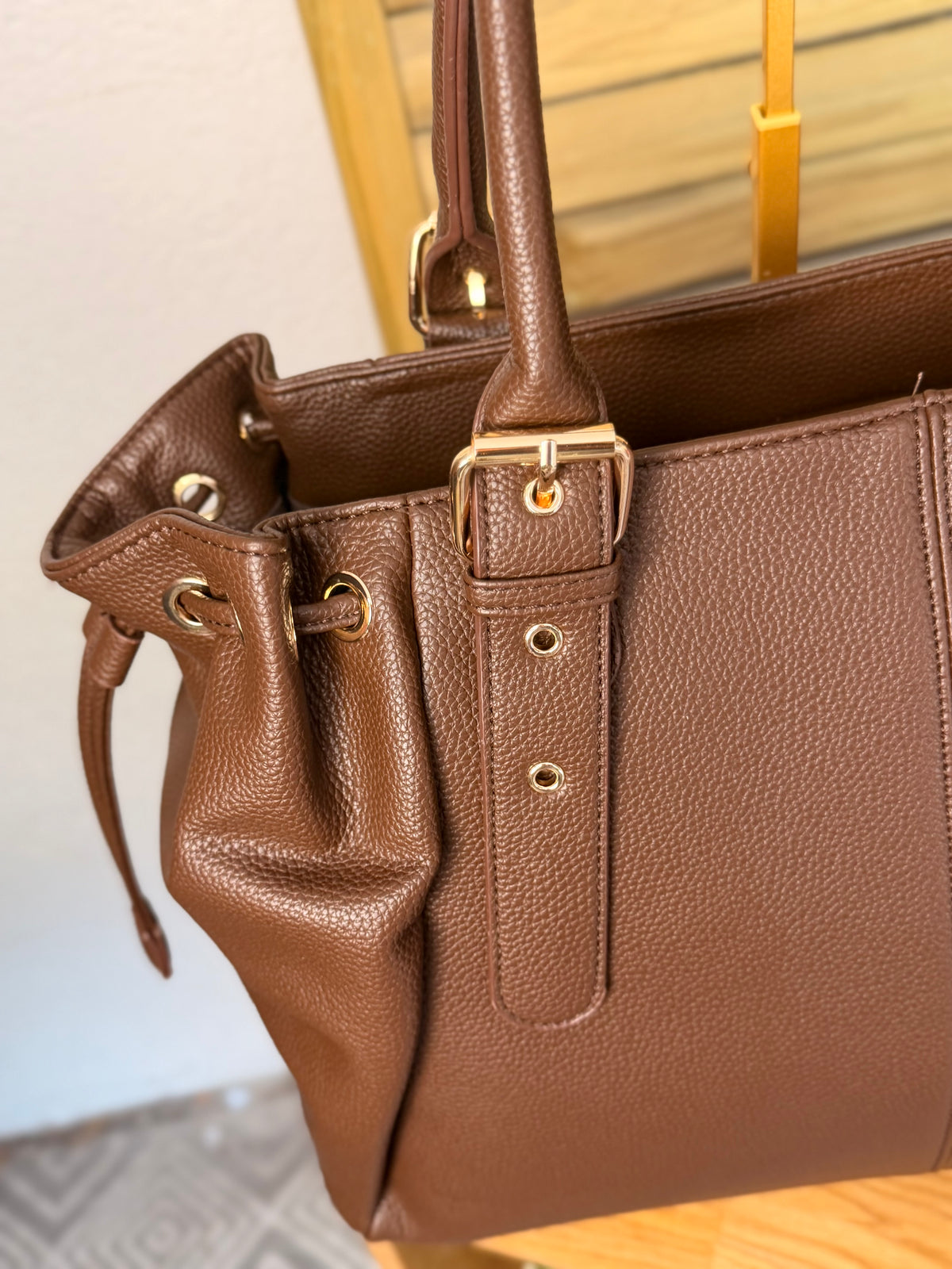 Sac cabas XL simili cuir CLÉA Chocolat