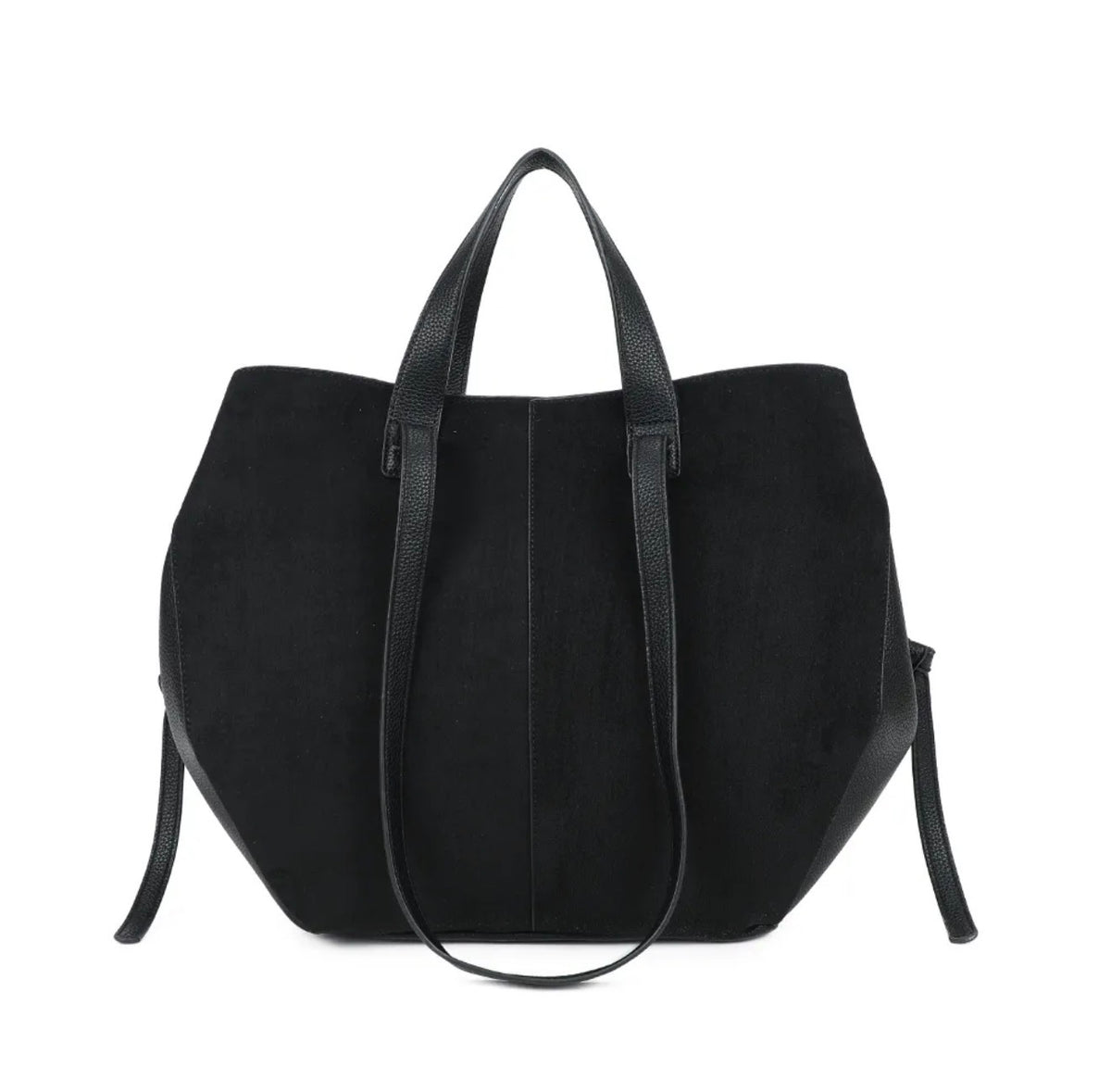 Grand Sac cabas 2 en 1 en simili daim - LAURÈNE Noir