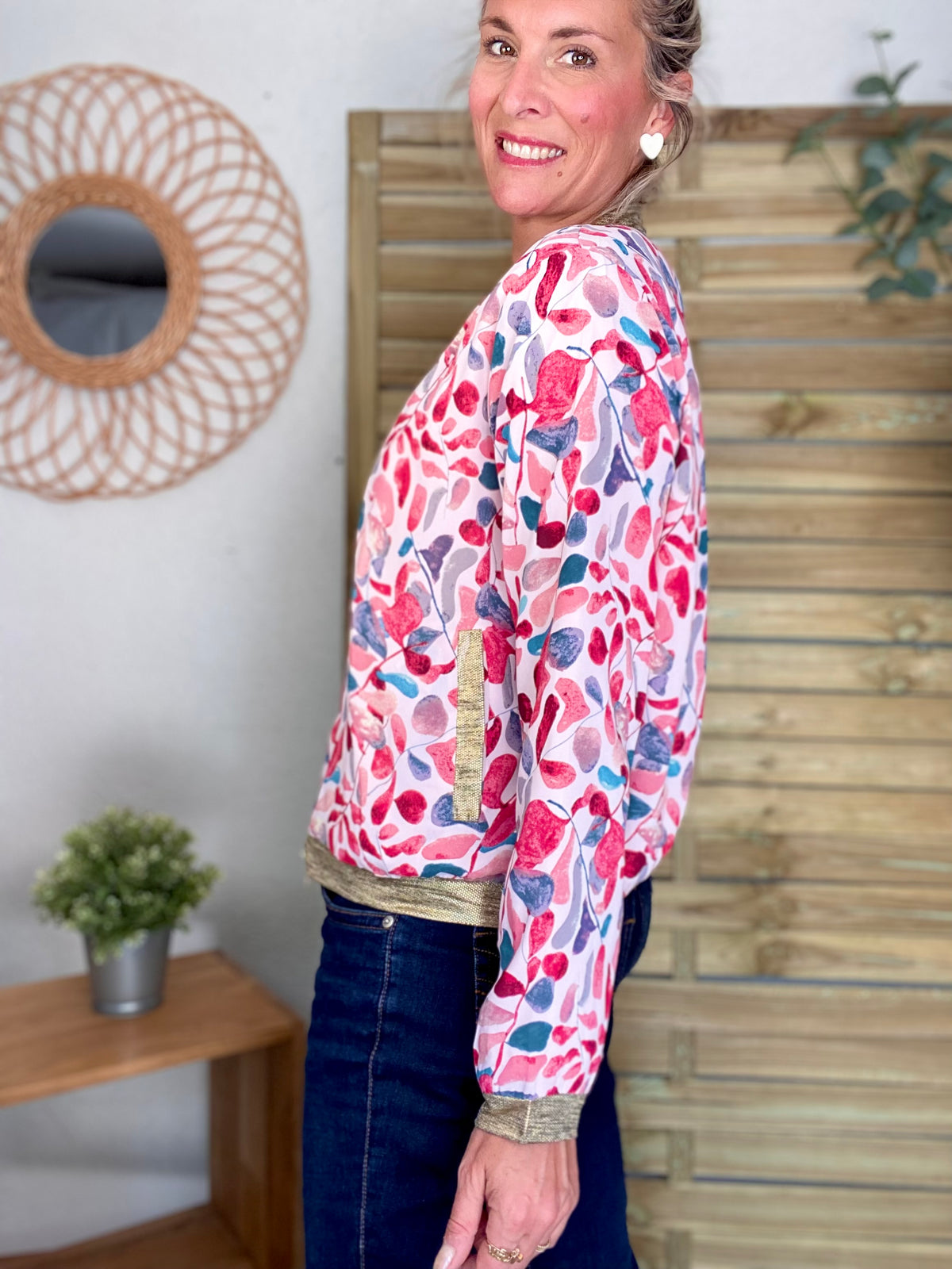 Veste bombers EULALIE - imprimé aquarelle