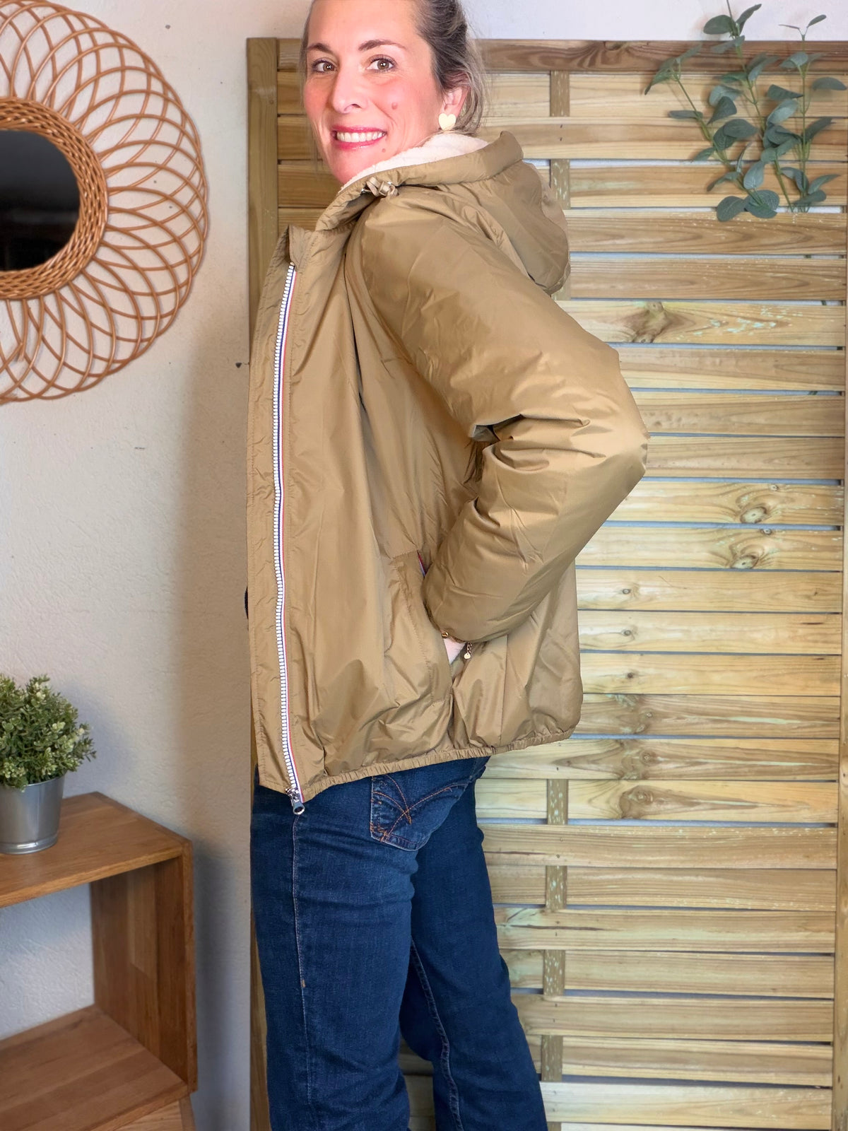 LAURA JO - Parka Imperméable LOUISE COURT sherpa - Camel