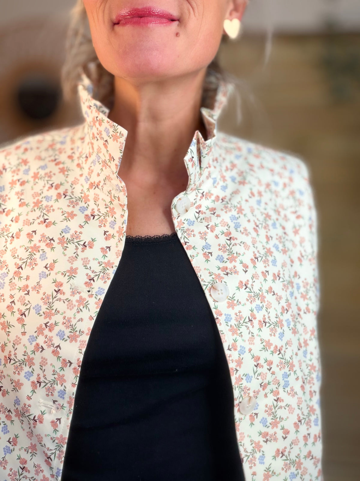 Veste col victorien NICKY Fleurie - FIN DE SÉRIE