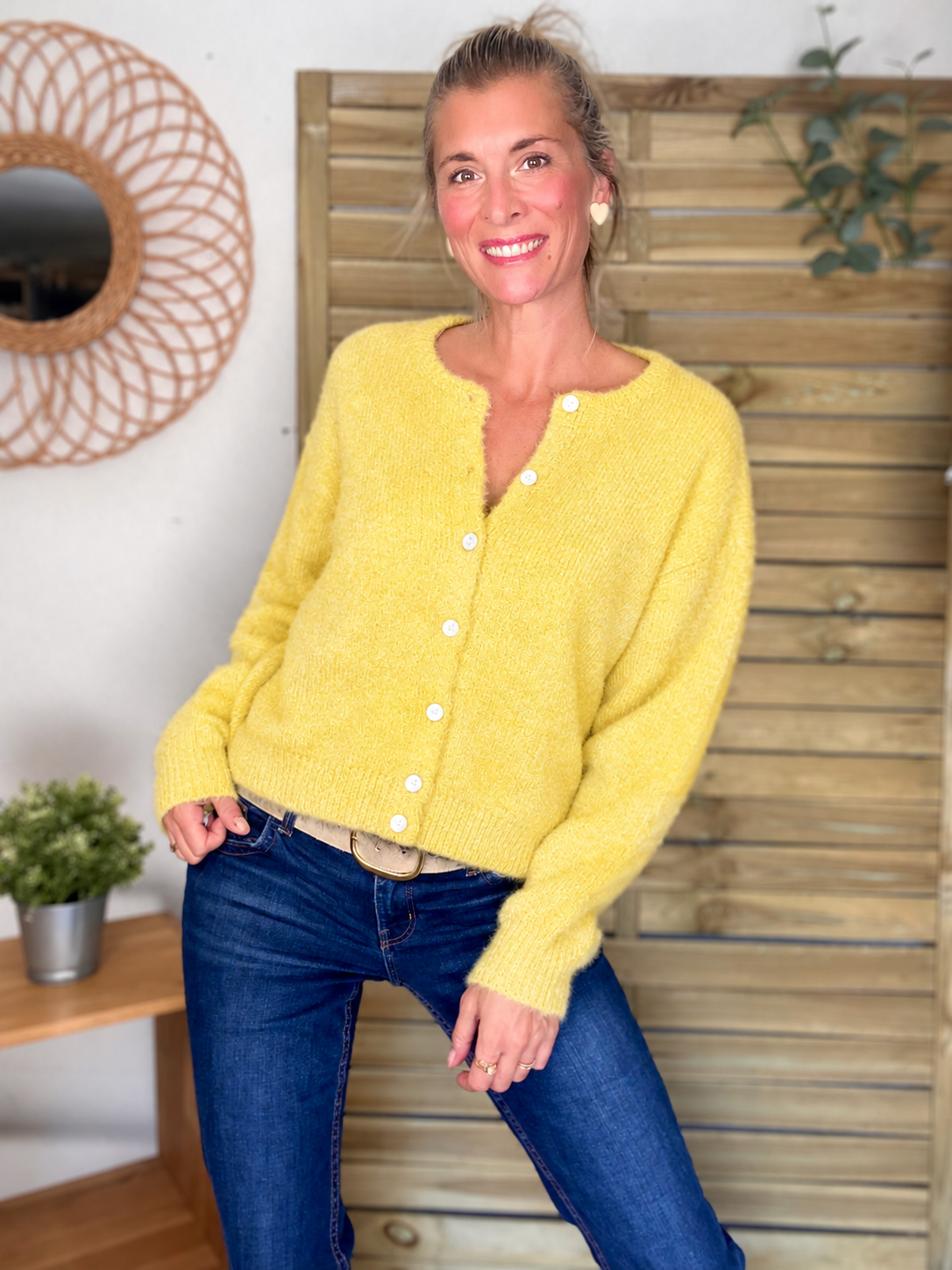Gilet en maille MERYL - Jaune