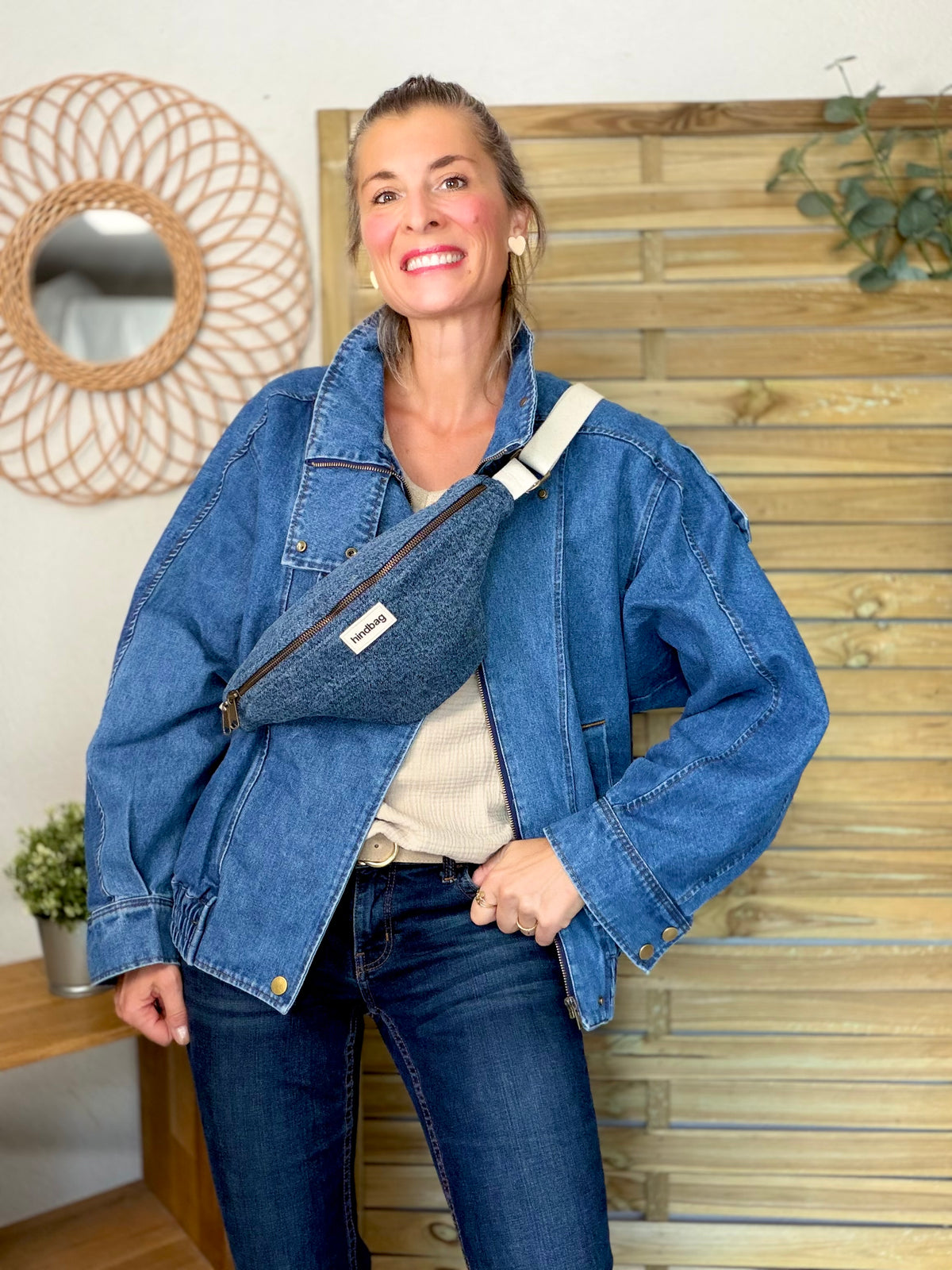 ⚡️ ARRIVAGE • Veste en jean oversized col montant ARIANE