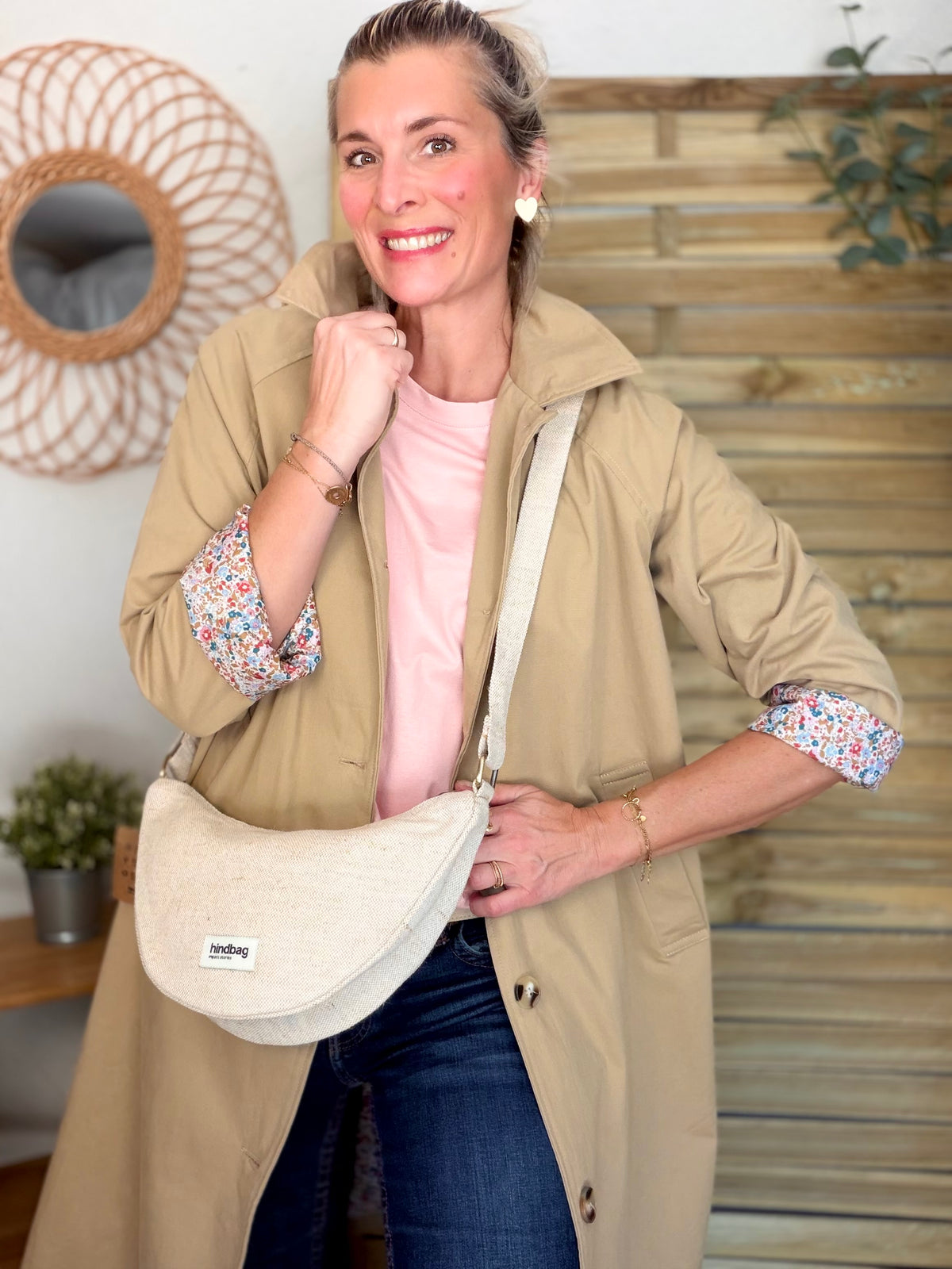 HINDBAG ANDRÉA - Sac banane demi-lune Jute