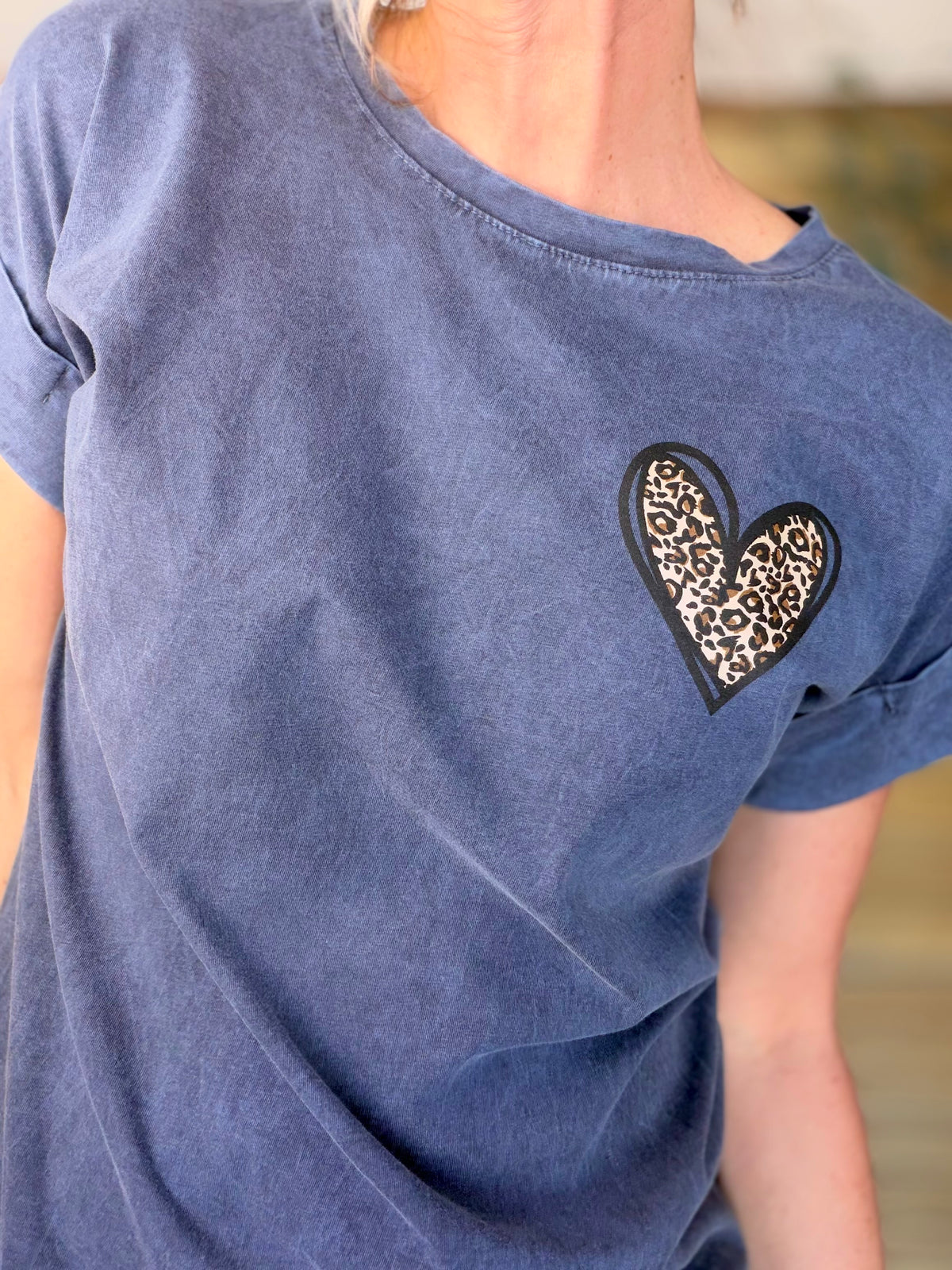 Tee shirt Cœur Léo PALOMA Gris délavé - FIN DE SÉRIE