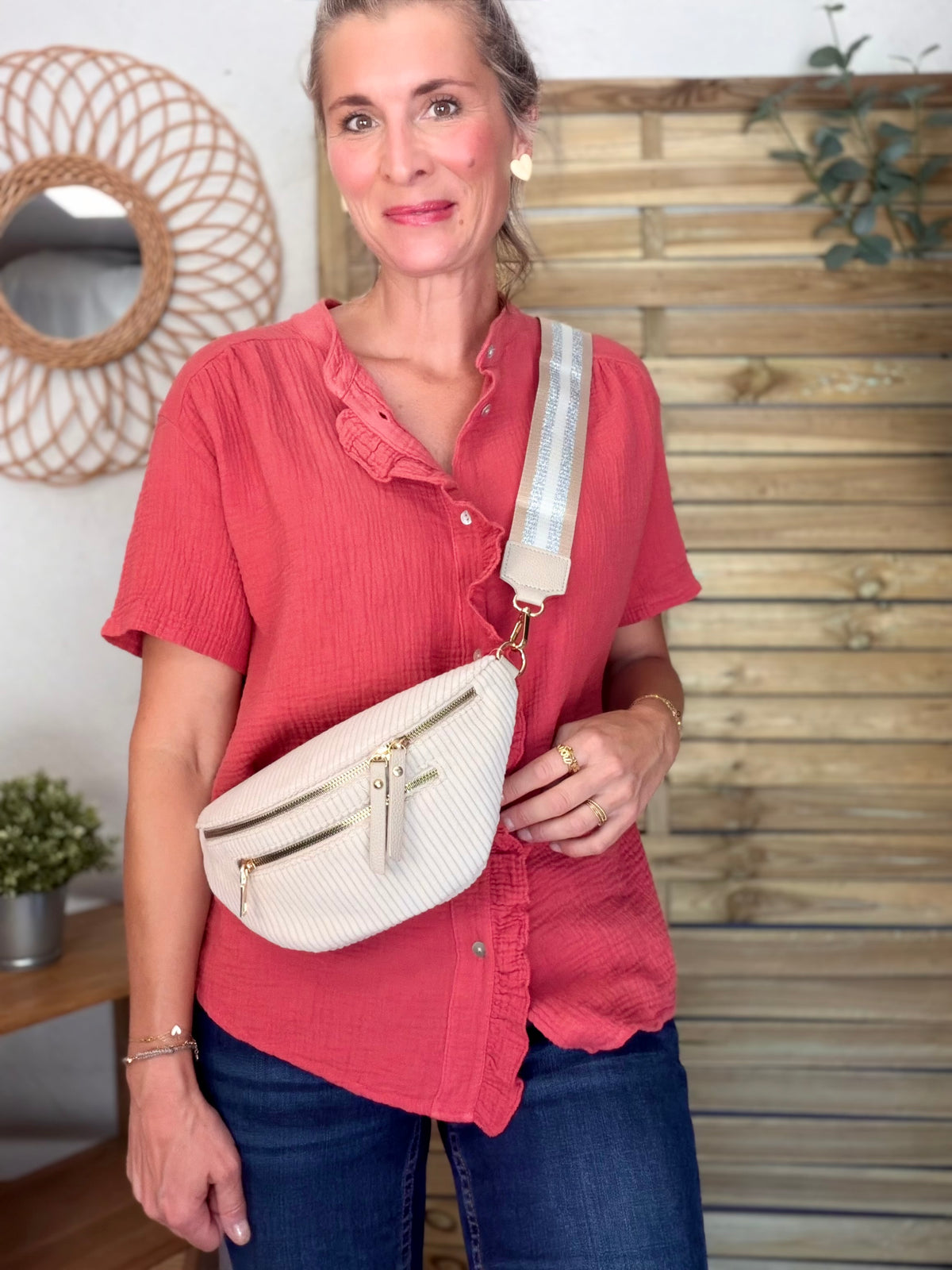 Blouse en gaze de coton ANAËLLE Terracotta