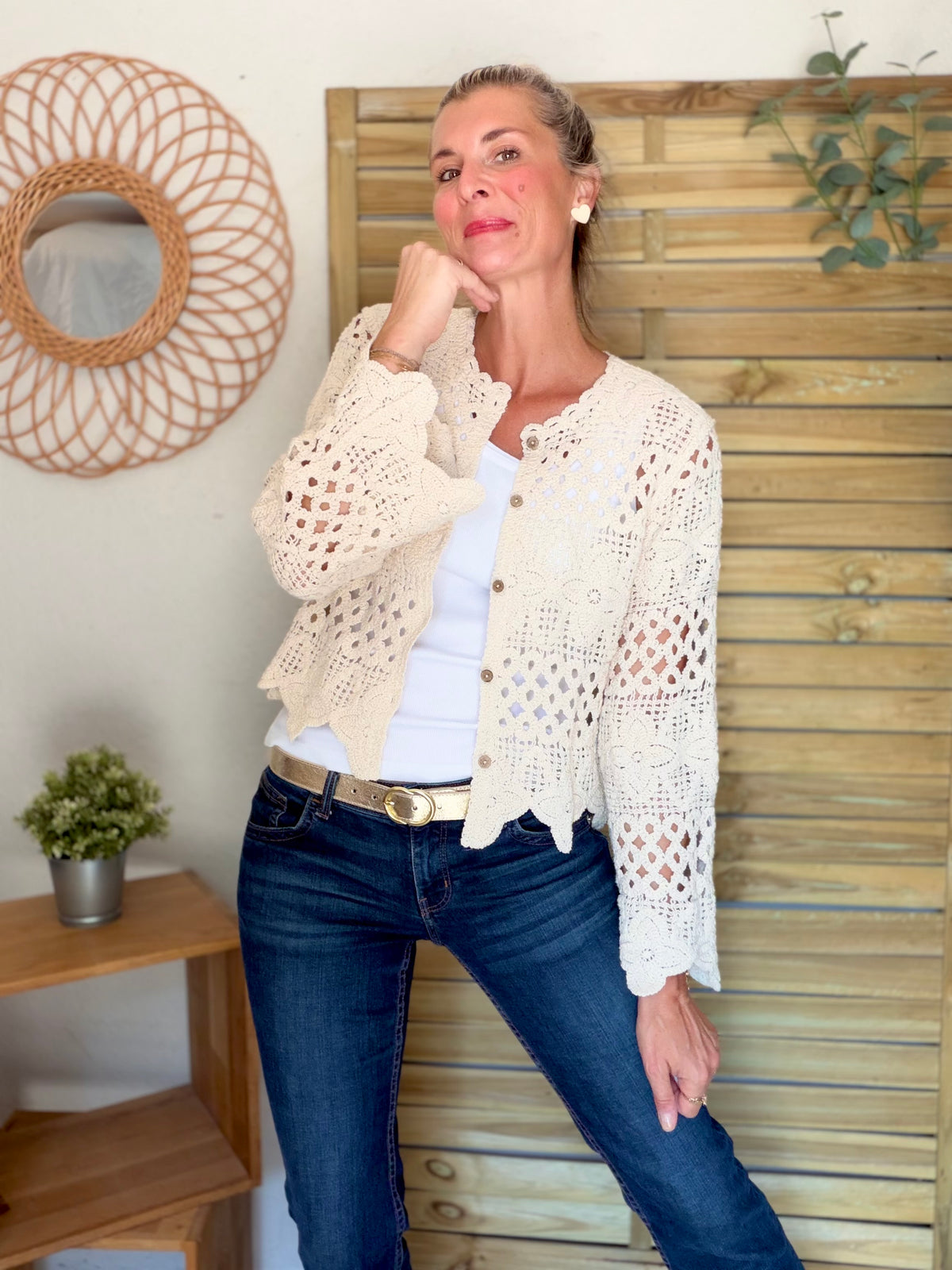⚡️ ARRIVAGE - Gilet en crochet PACOME écru