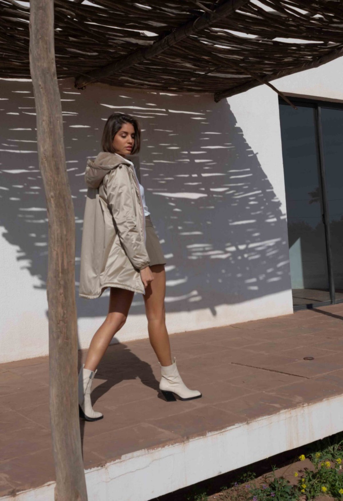 LAURA JO - Parka Imperméable LOUISE LONG fourré - Sable irisé