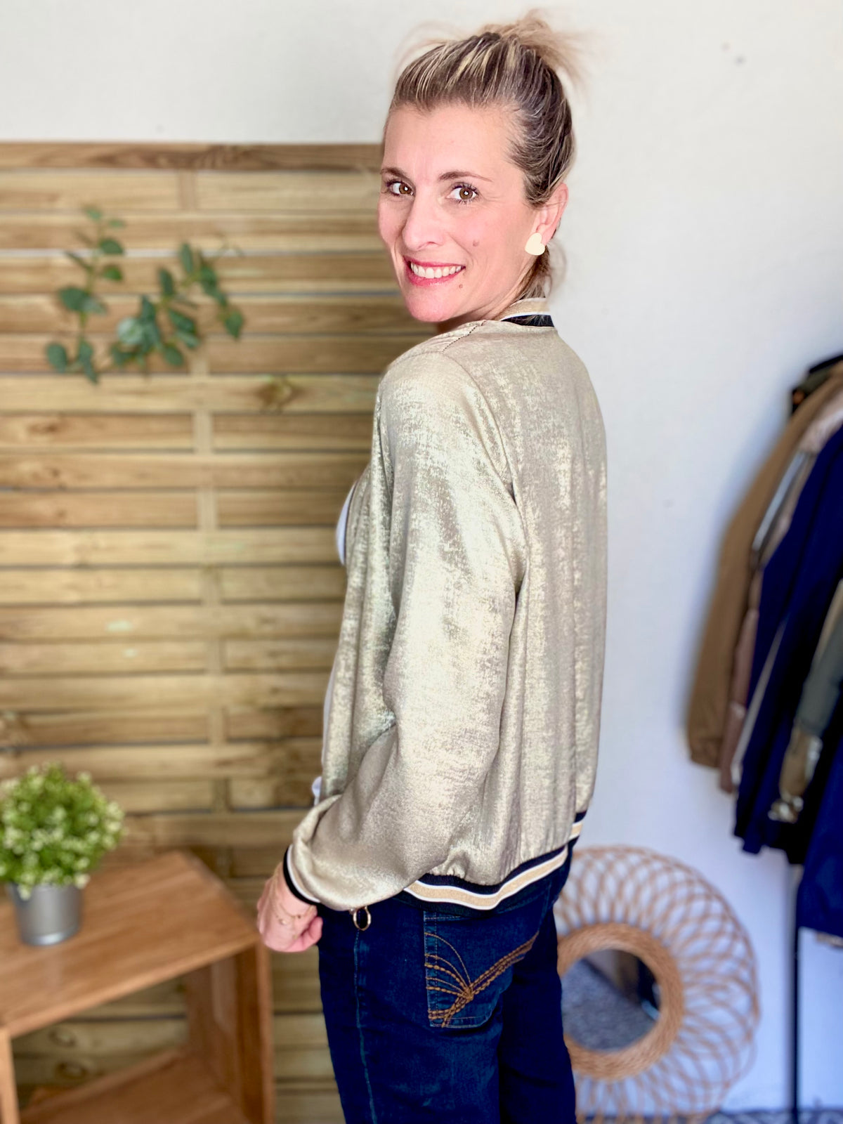 Veste bombers léger EMILY - Doré