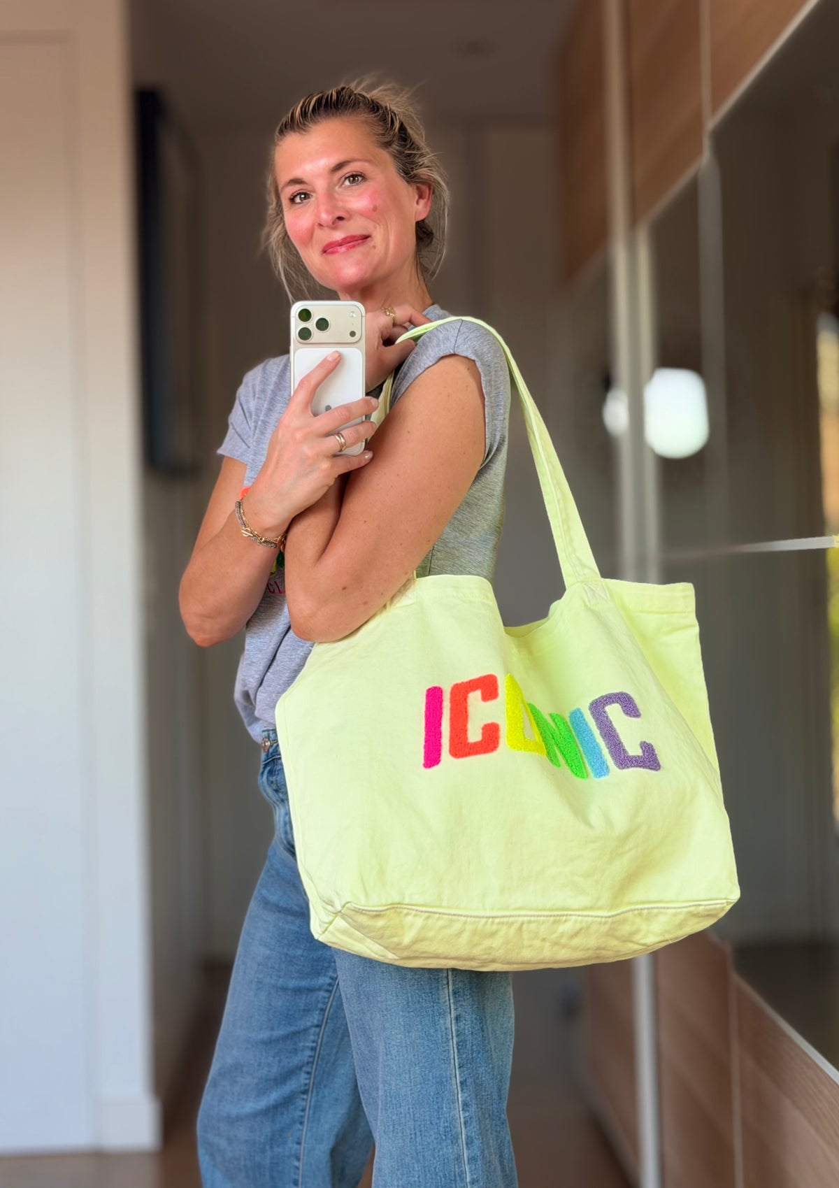 Grand cabas Tote bag ICONIC Jaune VANINA - FIN DE SÉRIE